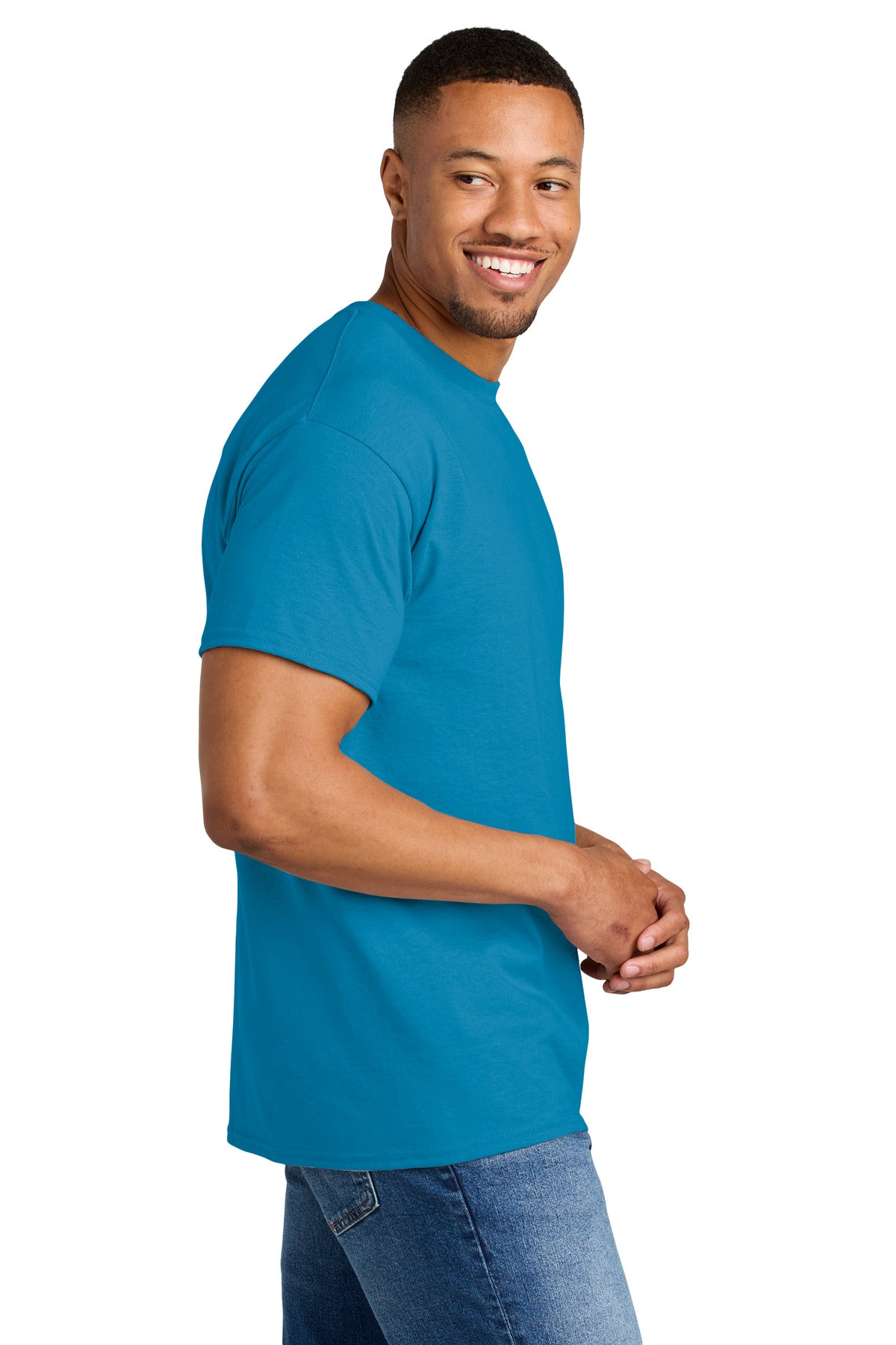 Gildan DryBlend 50 Cotton/50 Poly T-Shirt. 8000 - Sapphire - side