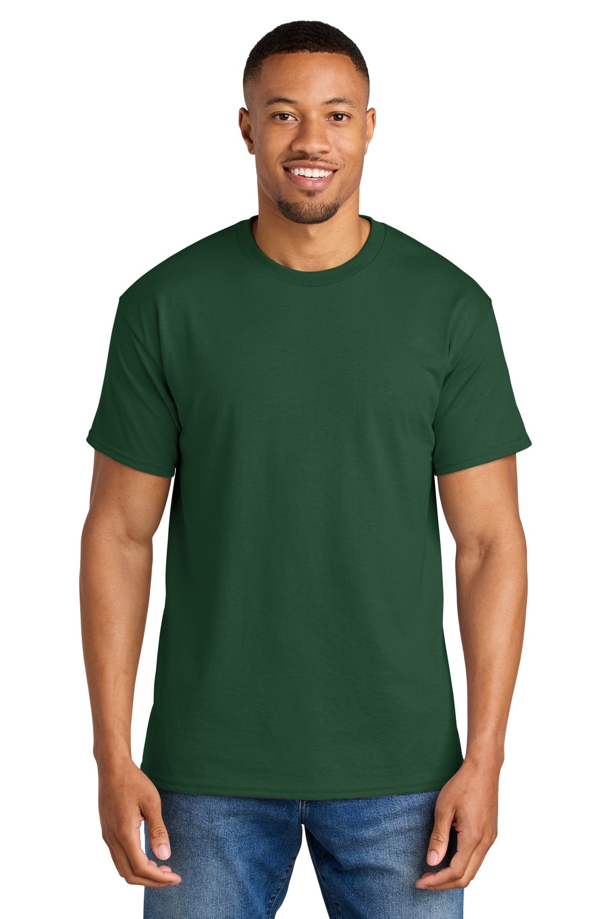 Gildan DryBlend 50 Cotton/50 Poly T-Shirt. 8000 - Dark Green - front