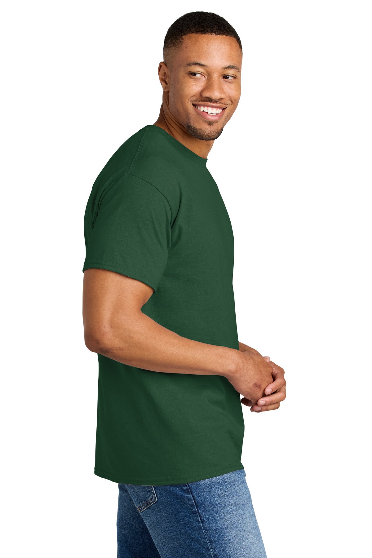 Gildan DryBlend 50 Cotton/50 Poly T-Shirt. 8000 - Dark Green - side