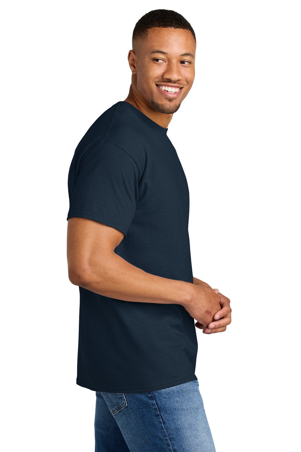 Gildan DryBlend 50 Cotton/50 Poly T-Shirt. 8000 - Dark Navy - side