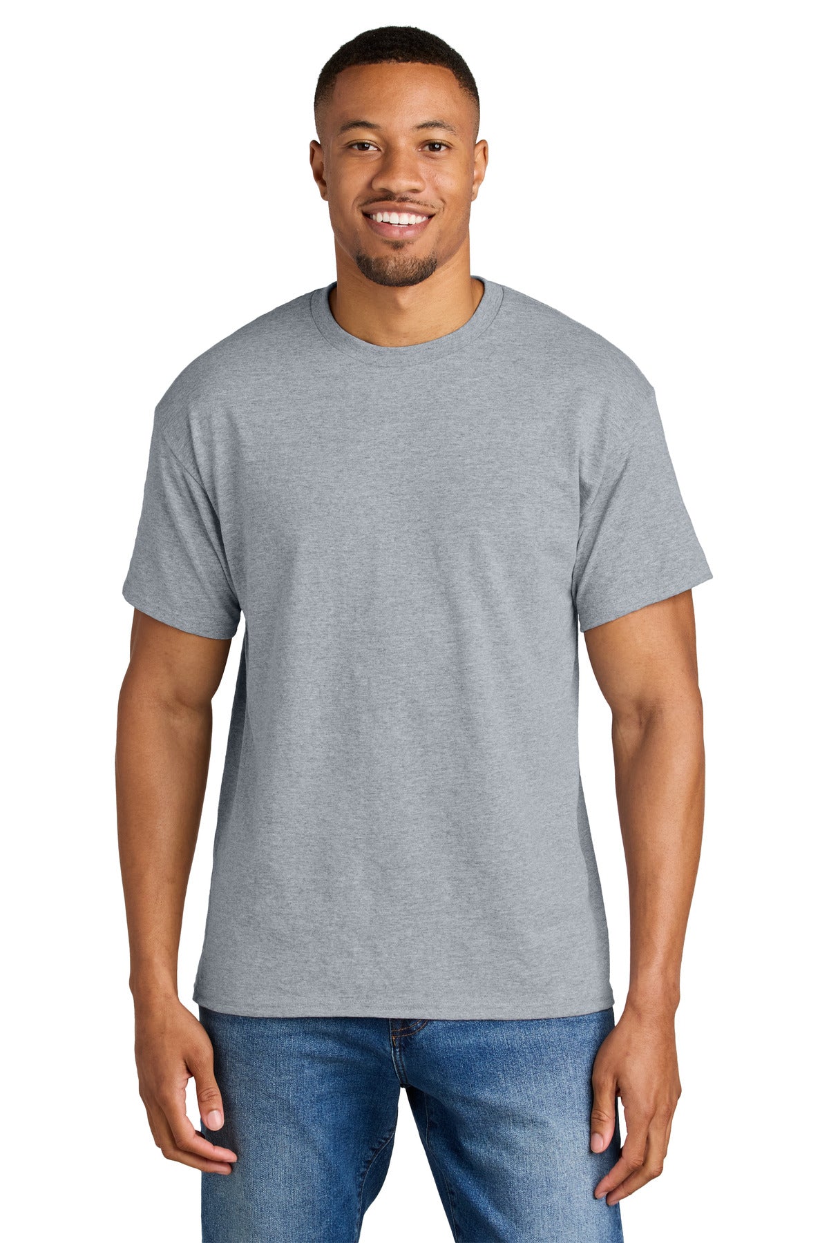 Gildan DryBlend 50 Cotton/50 Poly T-Shirt. 8000 - Sport Grey - front