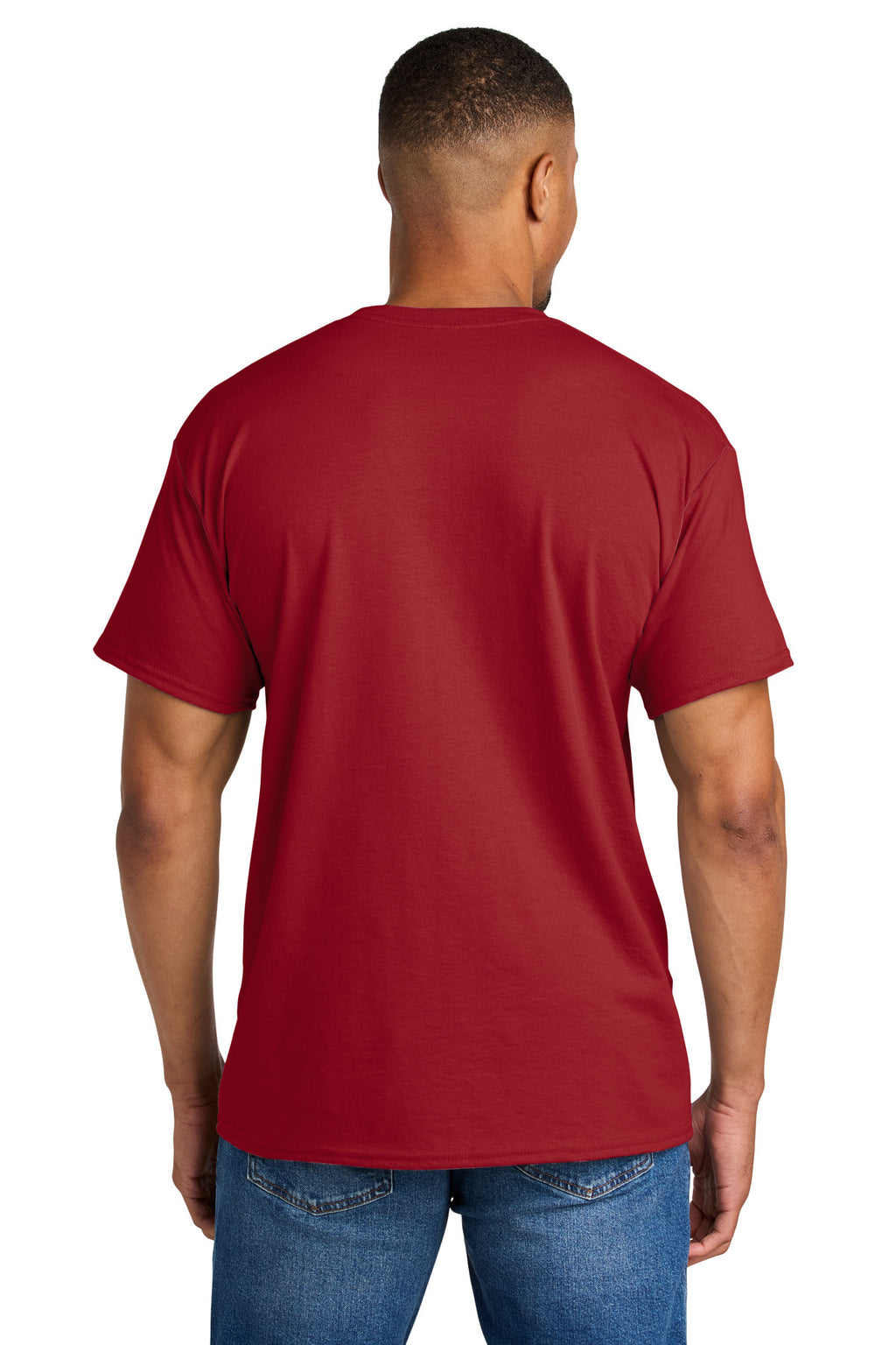 Gildan DryBlend 50 Cotton/50 Poly T-Shirt. 8000 - Scarlet Red - back