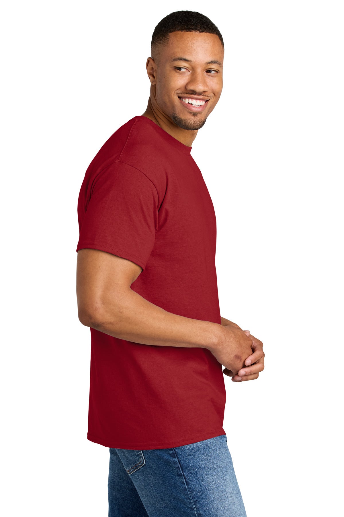 Gildan DryBlend 50 Cotton/50 Poly T-Shirt. 8000 - Scarlet Red - side