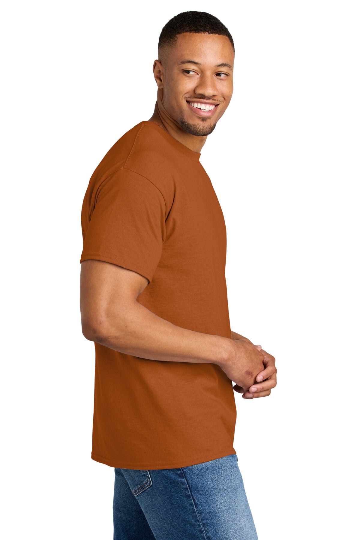 Gildan DryBlend 50 Cotton/50 Poly T-Shirt. 8000 - Texas Orange - side