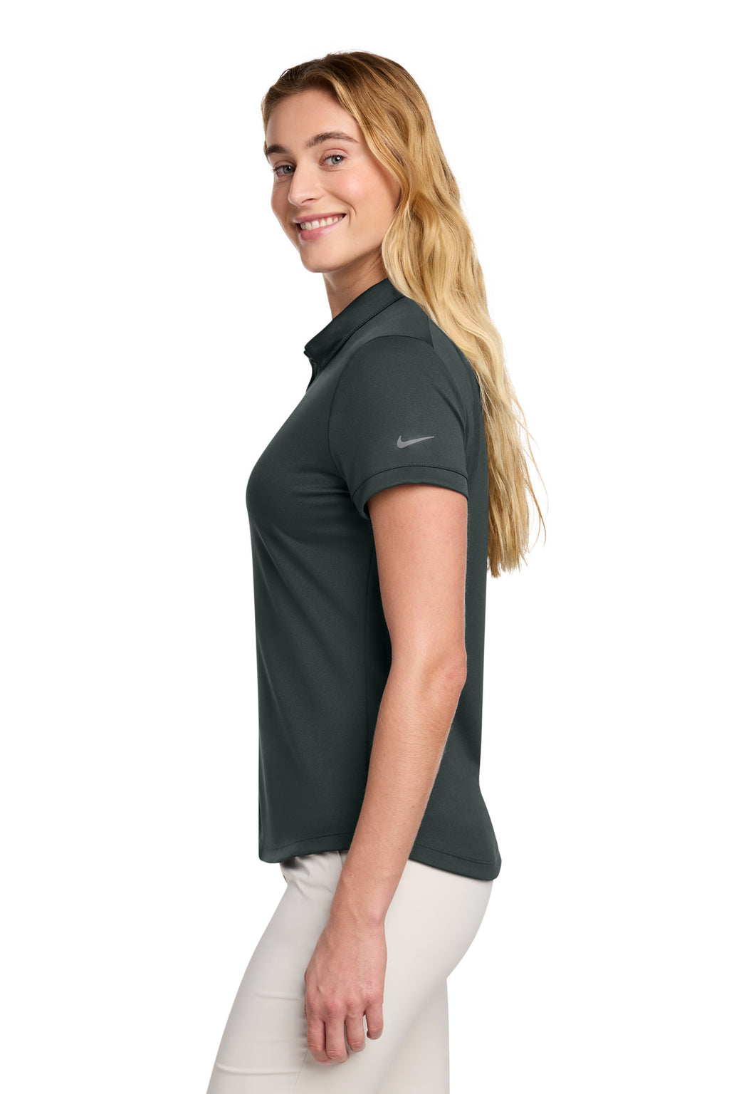 Nike Women's Dri-FIT Players Modern Fit Polo. 811807 - Anthracite - side