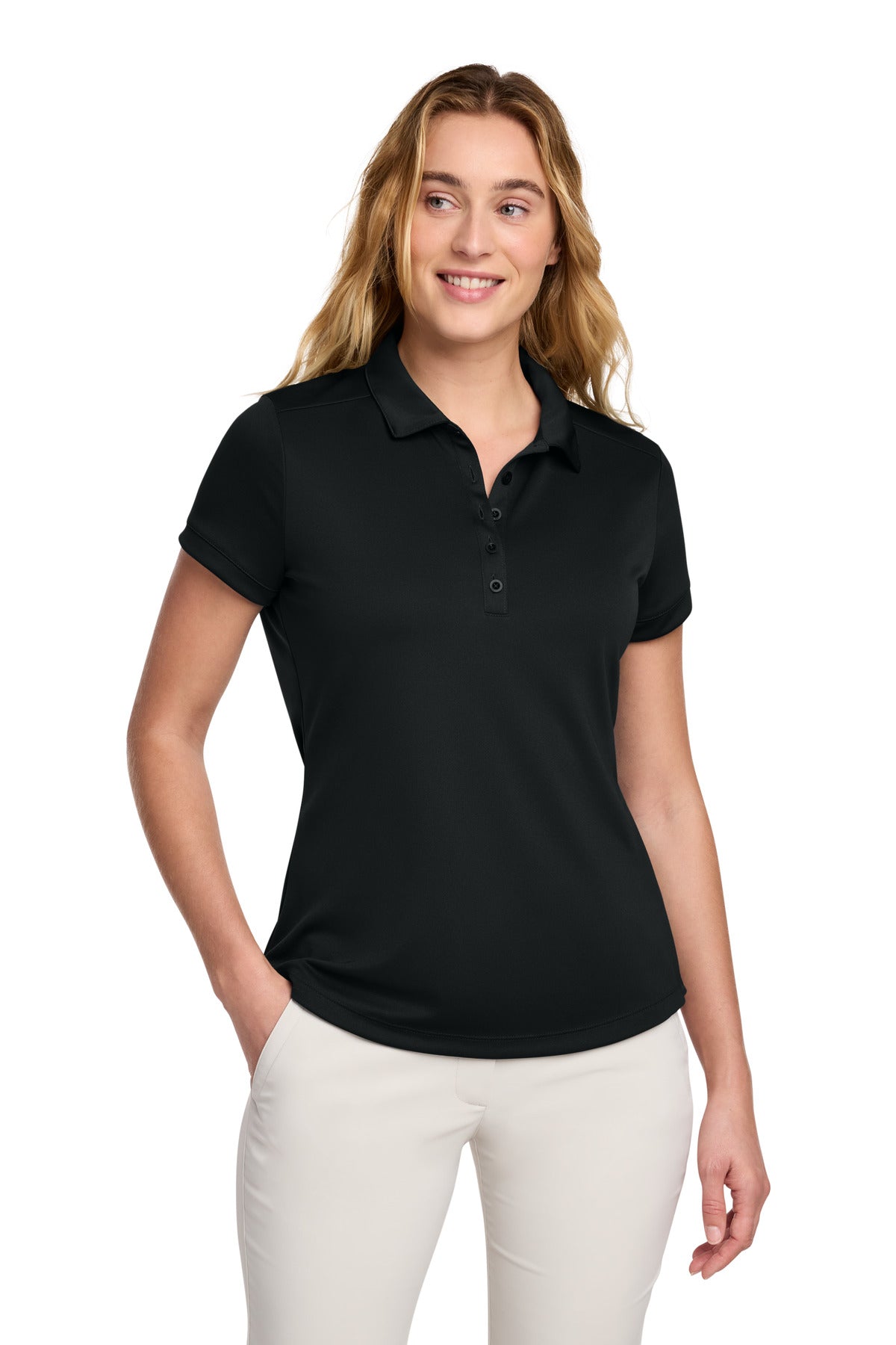 Nike Women's Dri-FIT Players Modern Fit Polo. 811807 - Black - front