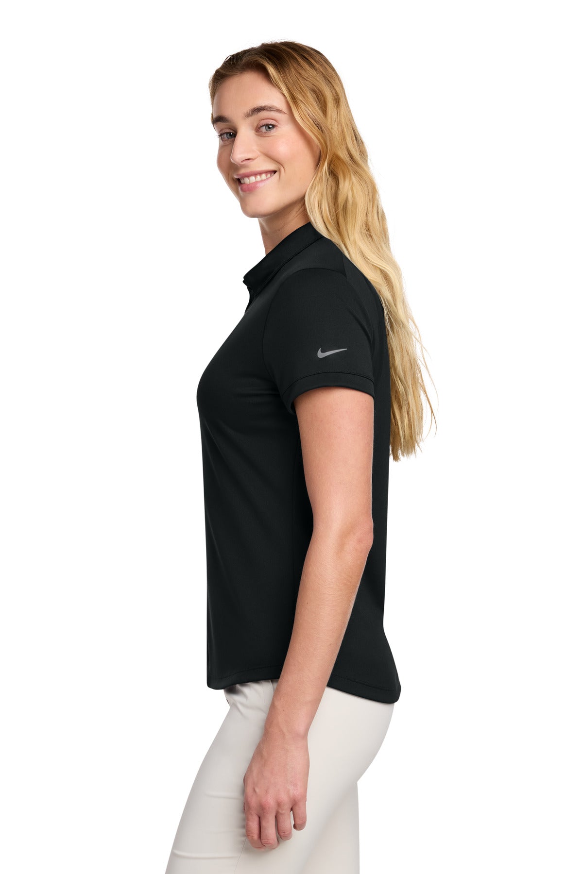Nike Women's Dri-FIT Players Modern Fit Polo. 811807 - Black - side