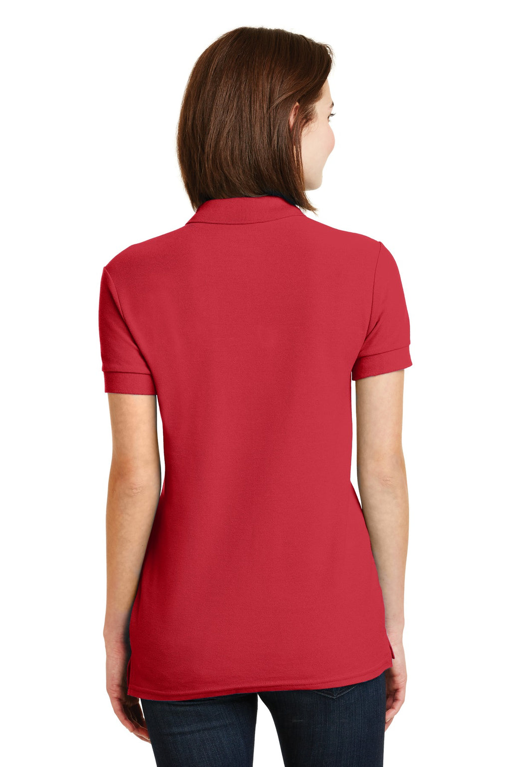 DISCONTINUED Gildan Ladies 6.6-Ounce 100% Double Pique Cotton Sport Shirt     82800L - Red - back
