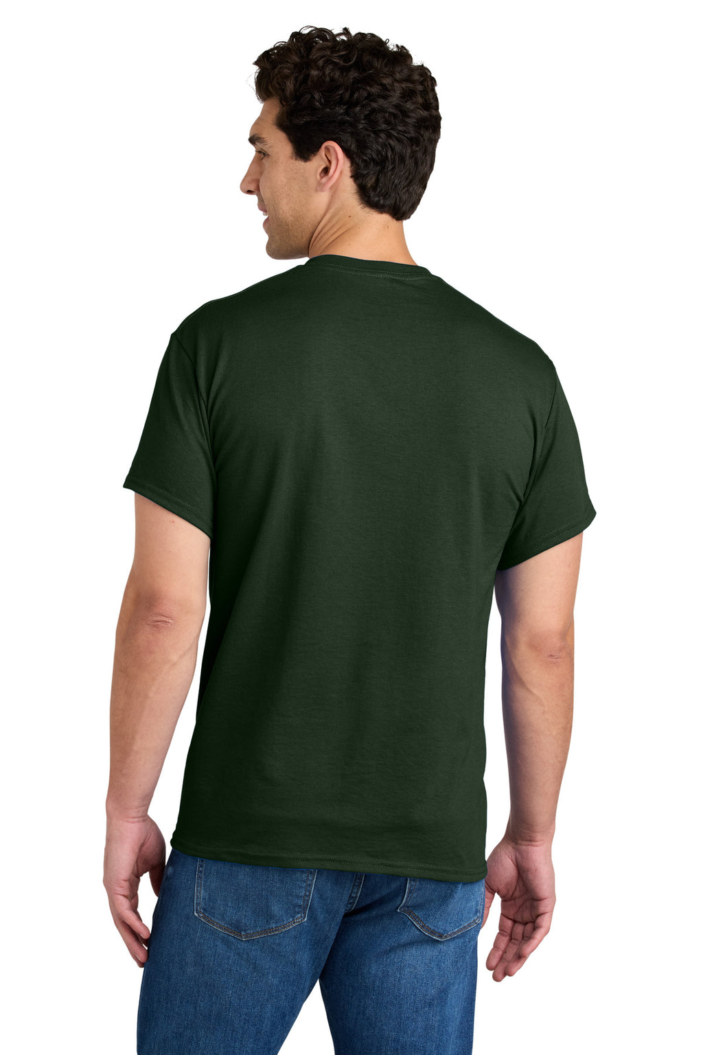 Gildan - DryBlend 50 Cotton/50 Poly Pocket T-Shirt. 8300 - Forest Green - back
