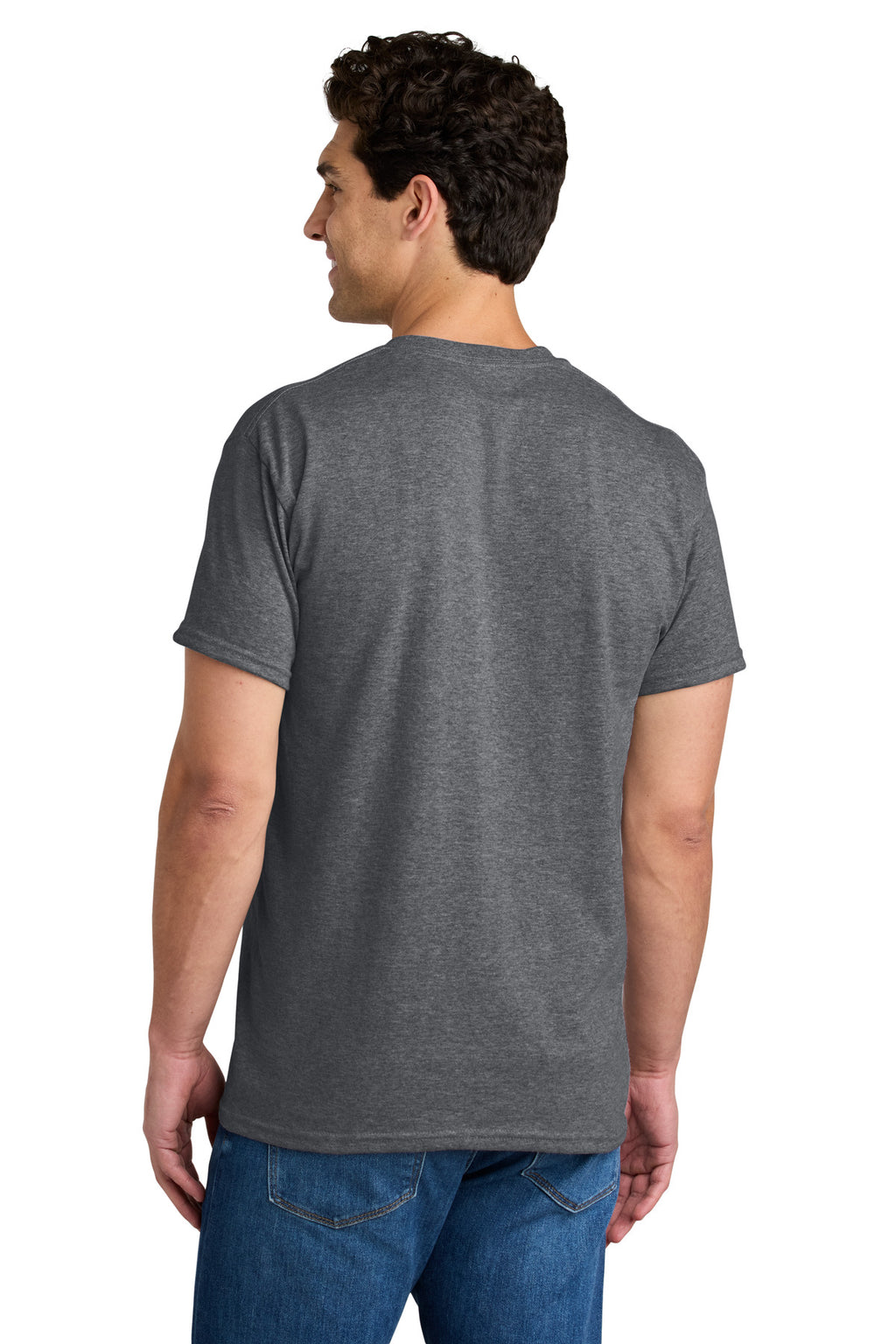Gildan - DryBlend 50 Cotton/50 Poly Pocket T-Shirt. 8300 - Graphite Heather - back