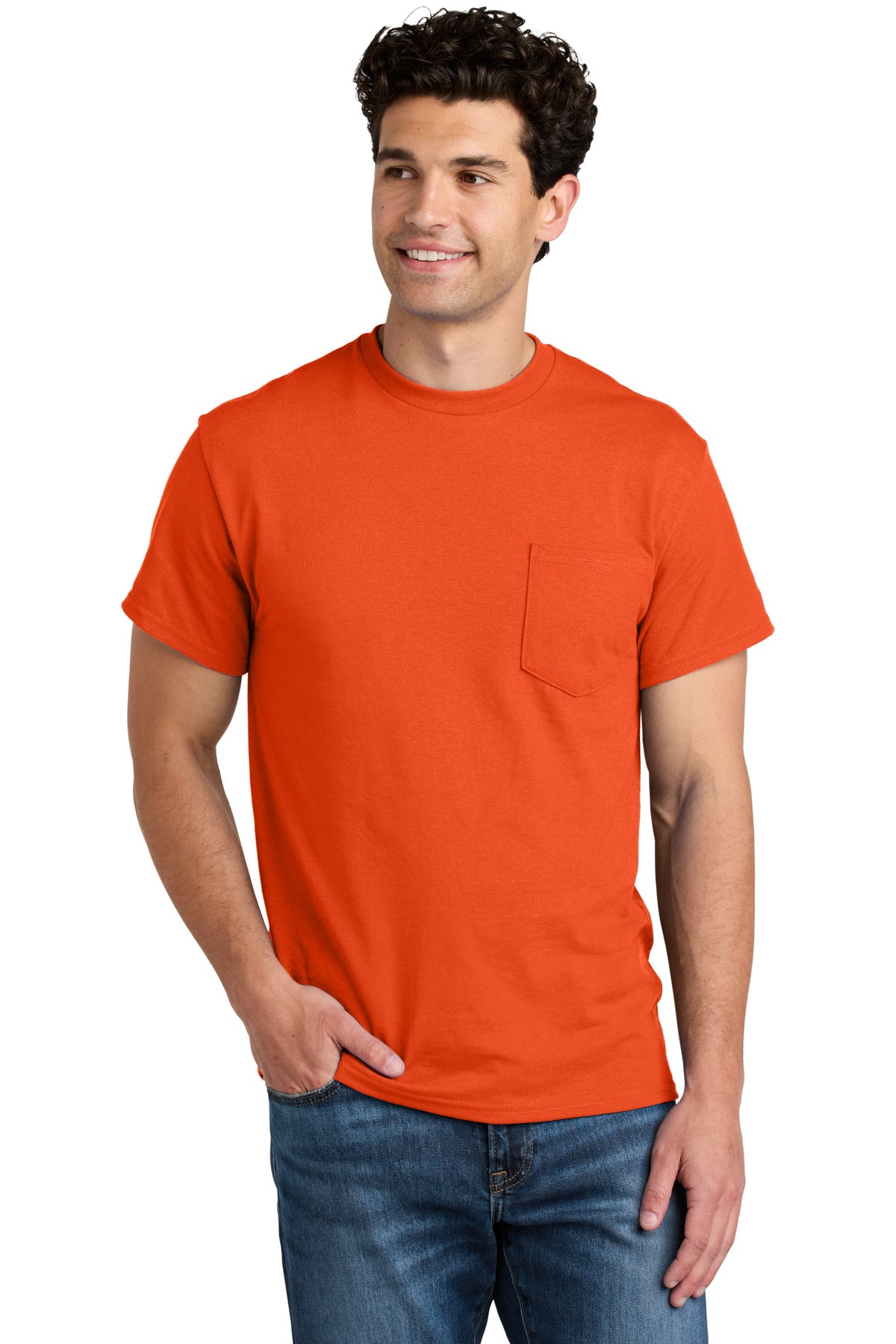 Gildan - DryBlend 50 Cotton/50 Poly Pocket T-Shirt. 8300 - Orange - front