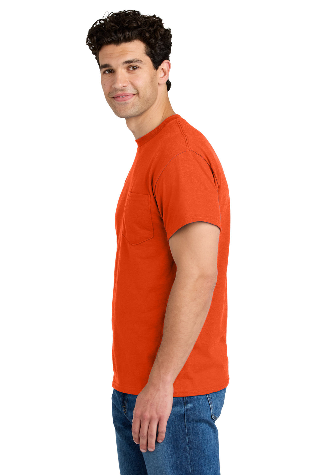 Gildan - DryBlend 50 Cotton/50 Poly Pocket T-Shirt. 8300 - Orange - side