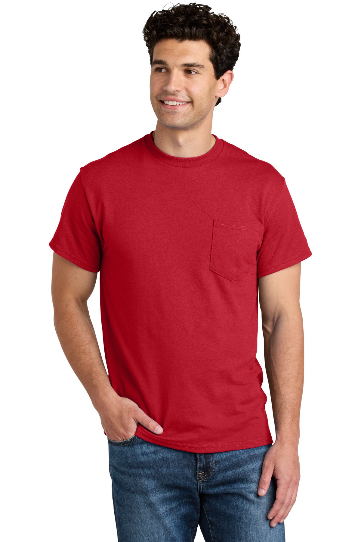 Gildan - DryBlend 50 Cotton/50 Poly Pocket T-Shirt. 8300 - Red - front
