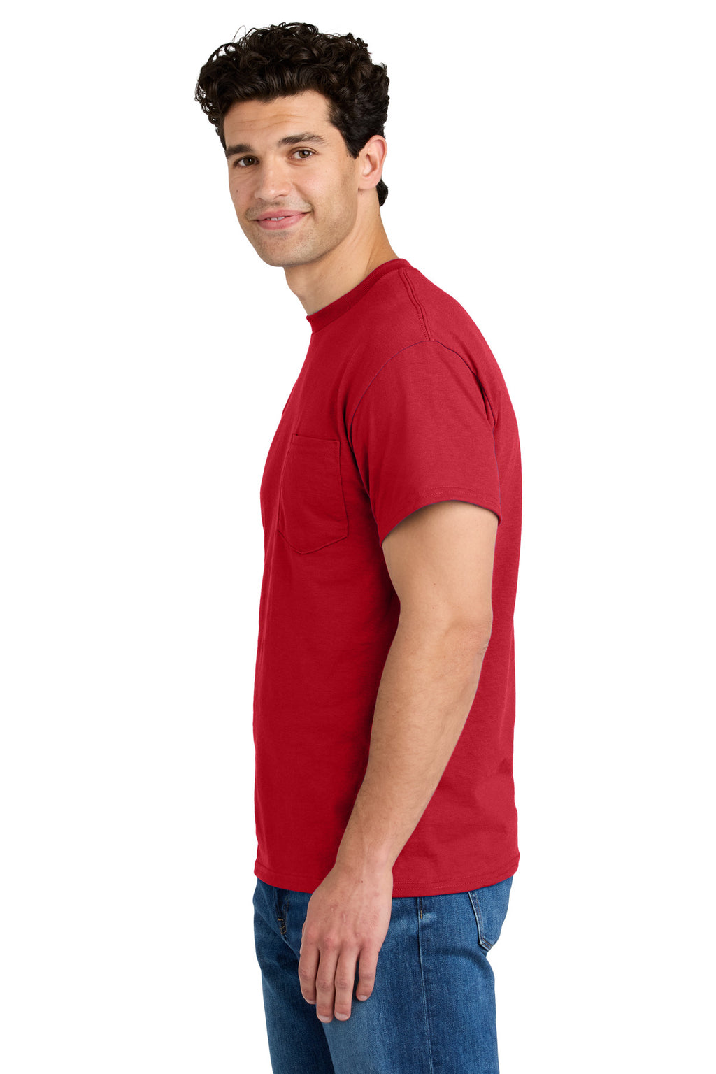 Gildan - DryBlend 50 Cotton/50 Poly Pocket T-Shirt. 8300 - Red - side