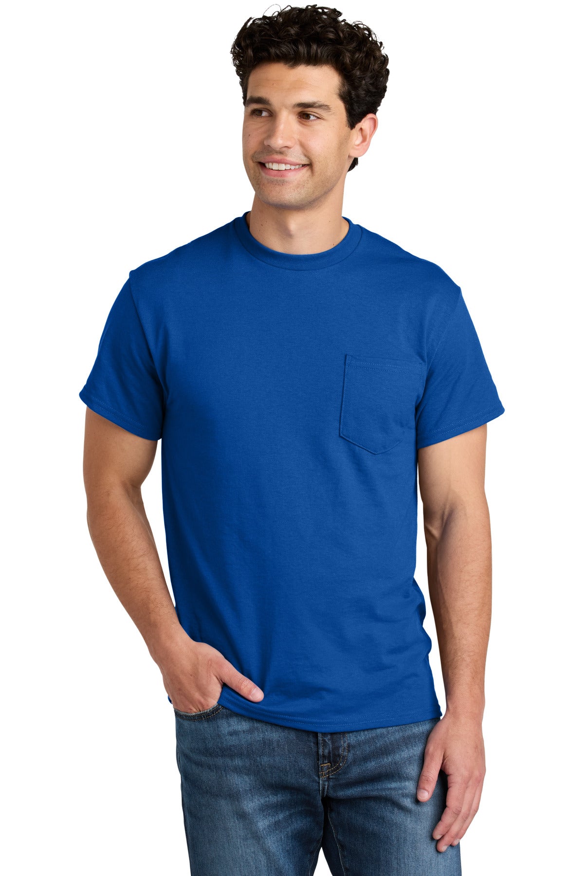 Gildan - DryBlend 50 Cotton/50 Poly Pocket T-Shirt. 8300 - Royal - front
