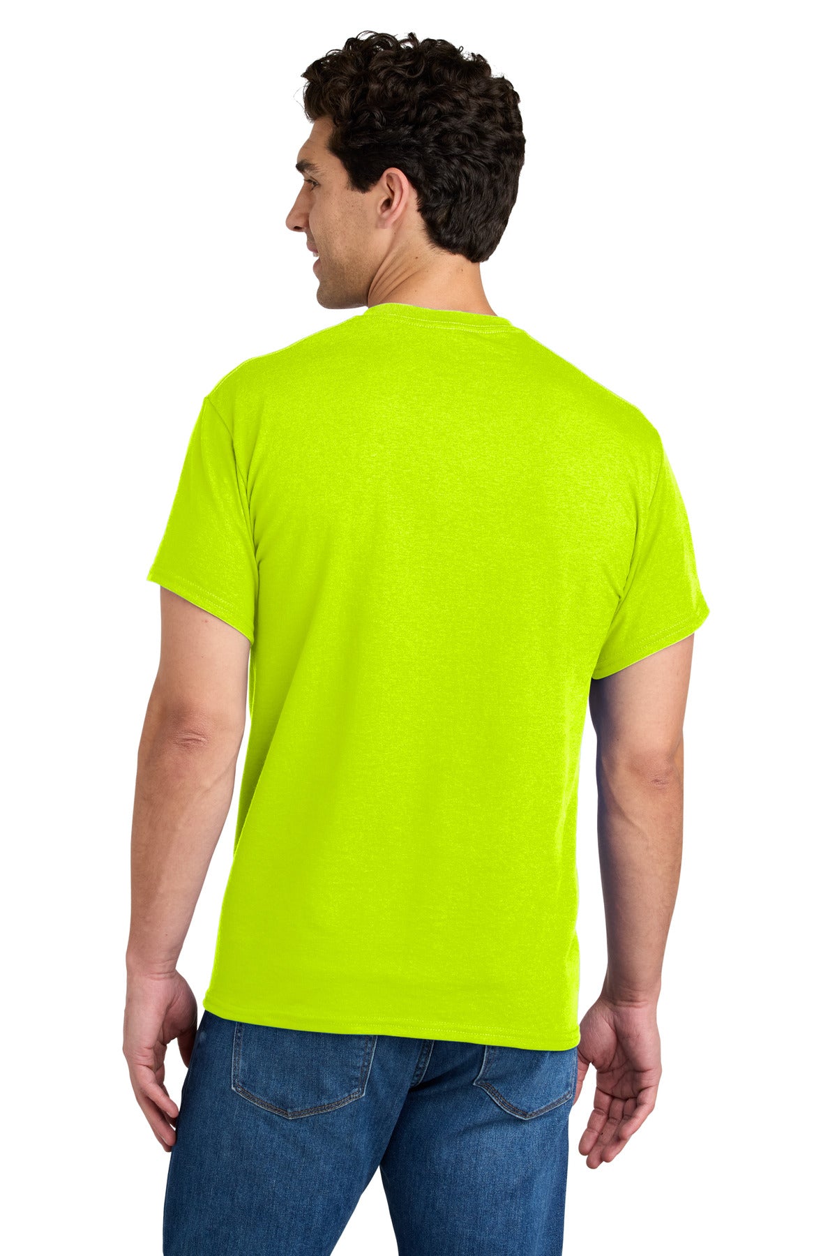 Gildan - DryBlend 50 Cotton/50 Poly Pocket T-Shirt. 8300 - Safety Green - back