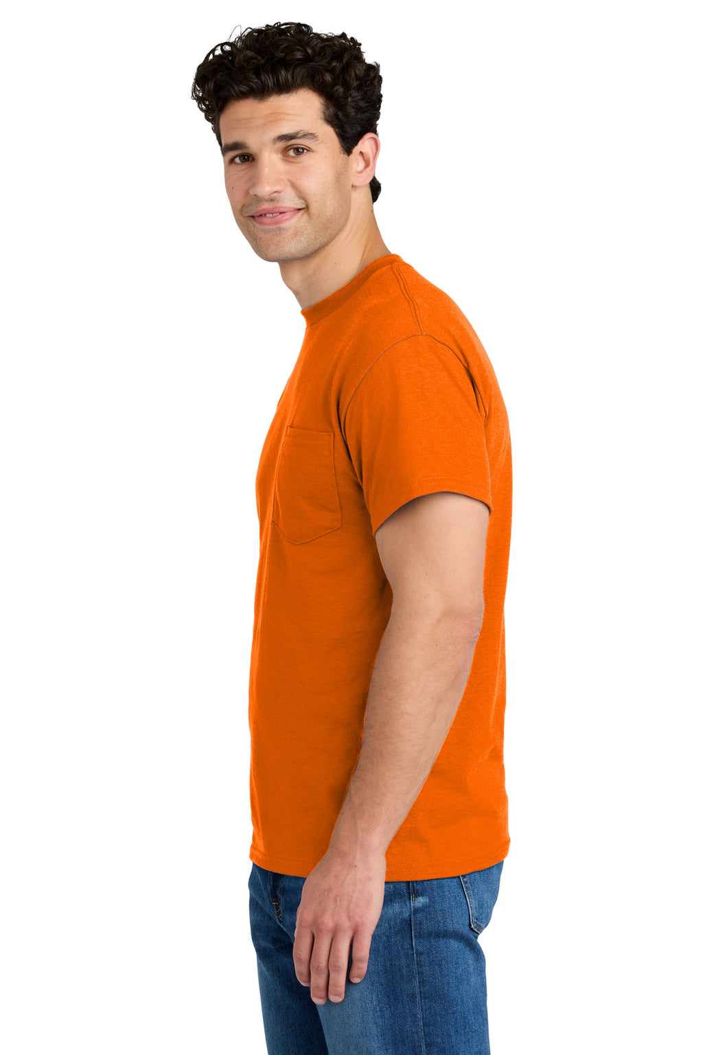 Gildan - DryBlend 50 Cotton/50 Poly Pocket T-Shirt. 8300 - S. Orange - side