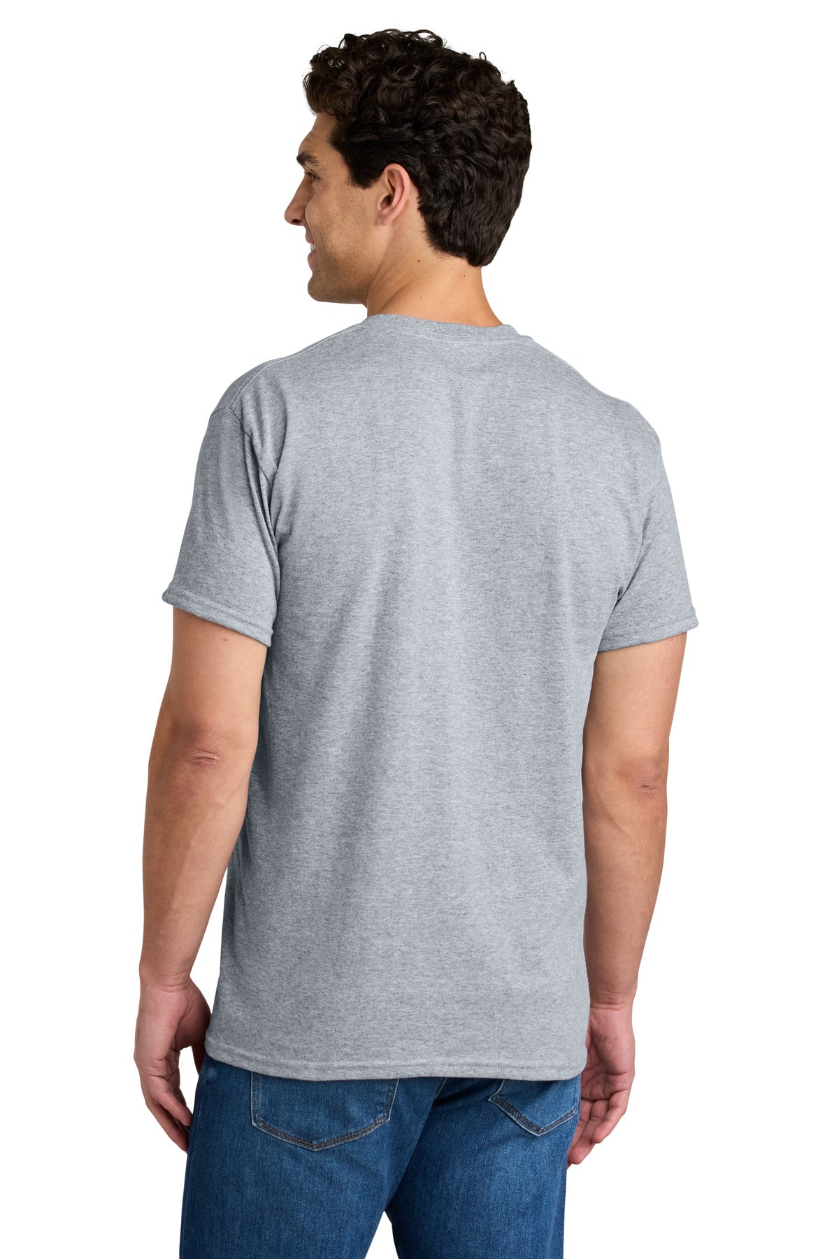 Gildan - DryBlend 50 Cotton/50 Poly Pocket T-Shirt. 8300 - Sport Grey - back