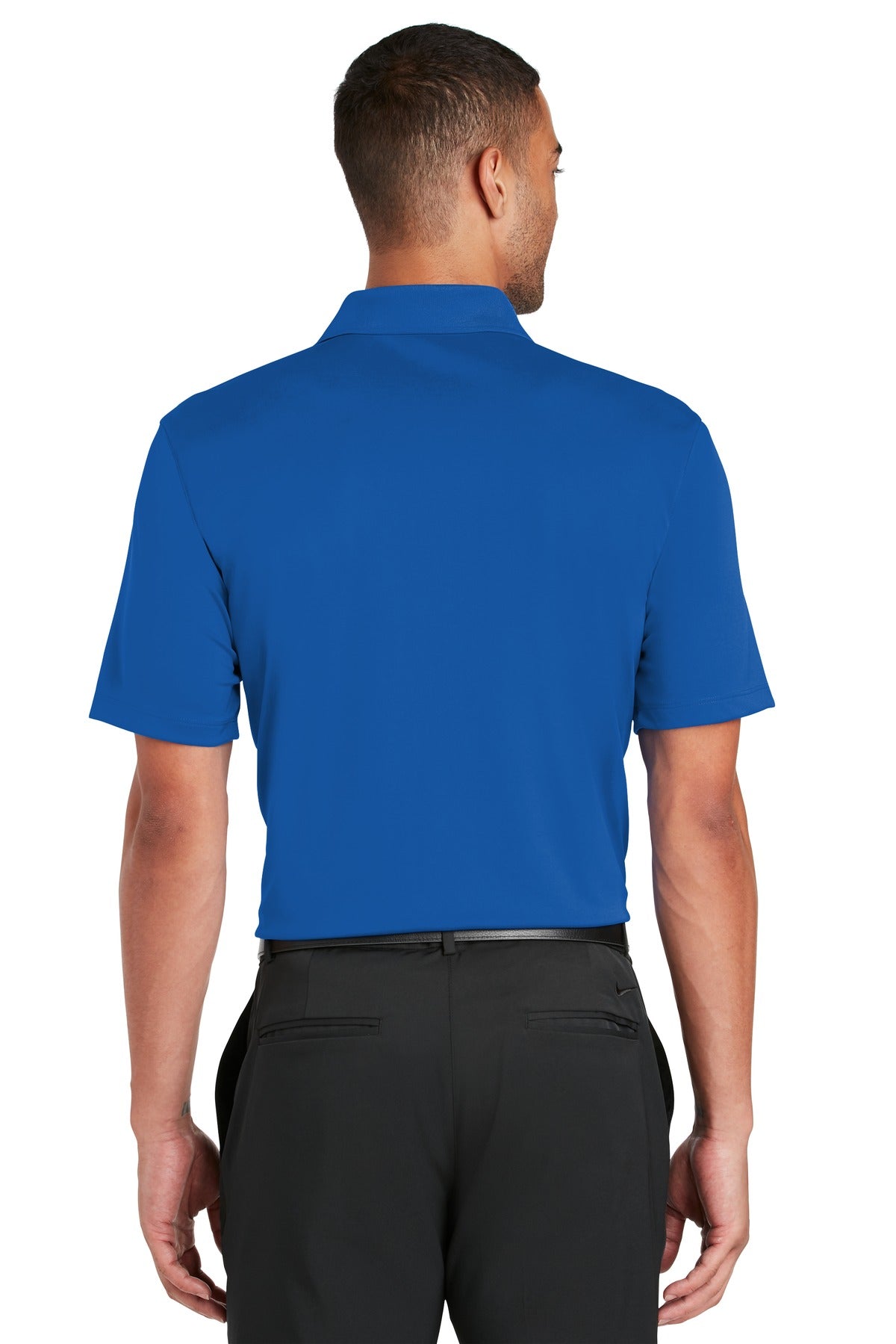 DISCONTINUED Nike Dri-FIT Classic Fit Players Polo with Flat Knit Collar. 838956 - Gym Blue - back