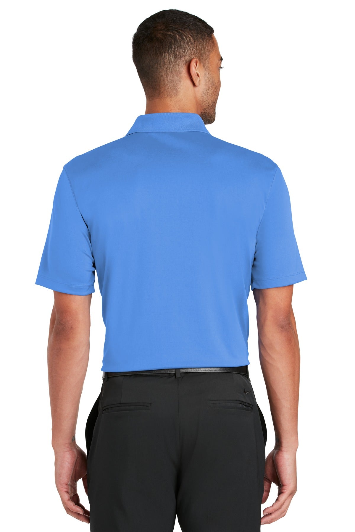 DISCONTINUED Nike Dri-FIT Classic Fit Players Polo with Flat Knit Collar. 838956 - Pacific Blue - back