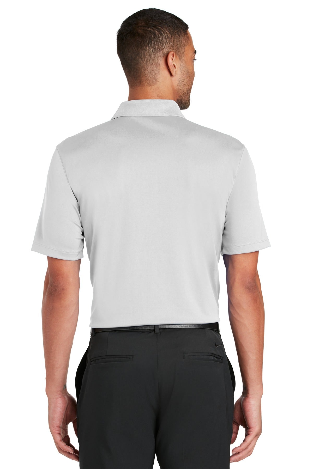 DISCONTINUED Nike Dri-FIT Classic Fit Players Polo with Flat Knit Collar. 838956 - White - back