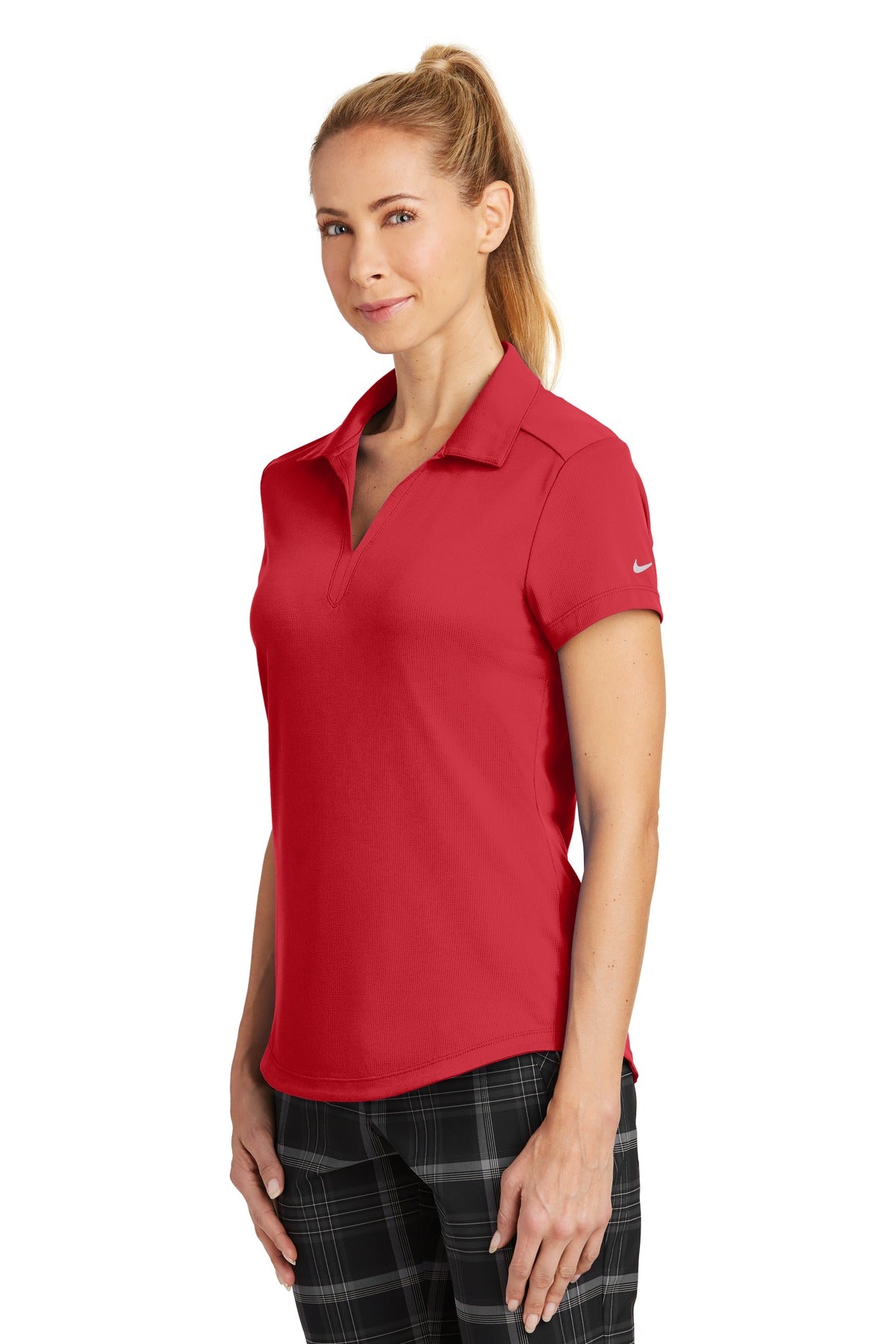 Nike Women's Dri-FIT Legacy Polo. 838957 - Gym Red - three_q