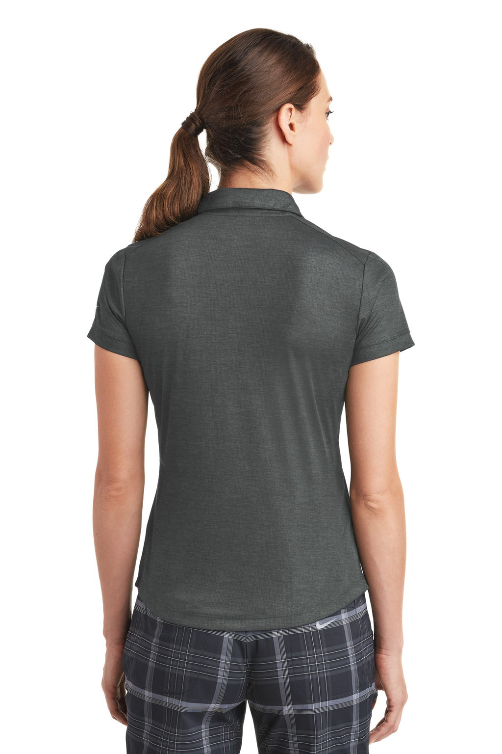 DISCONTINUED Nike Women's Dri-FIT Crosshatch Polo. 838961 - Anthracite/ Black - back