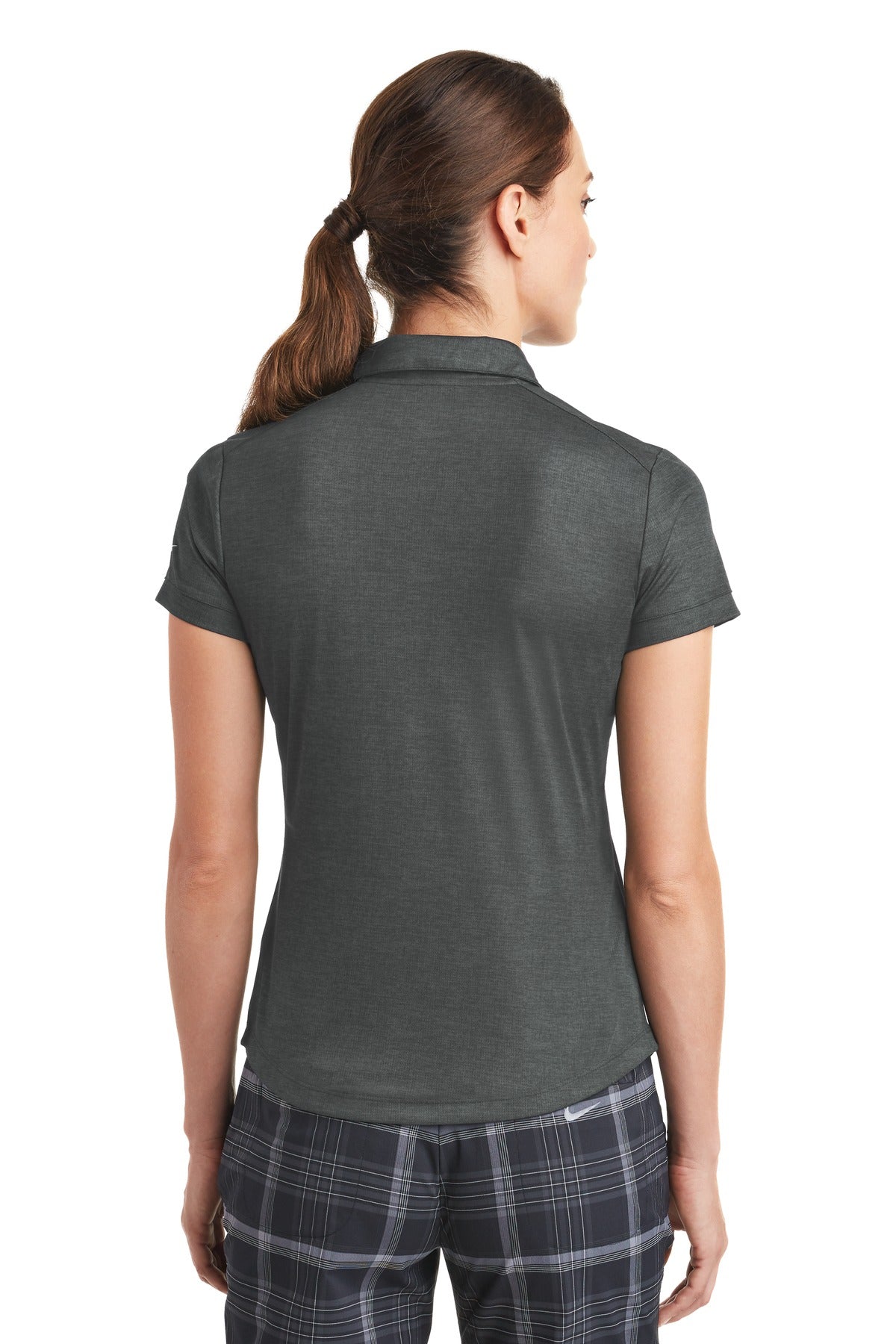 DISCONTINUED Nike Women's Dri-FIT Crosshatch Polo. 838961 - Anthracite/ Black - back