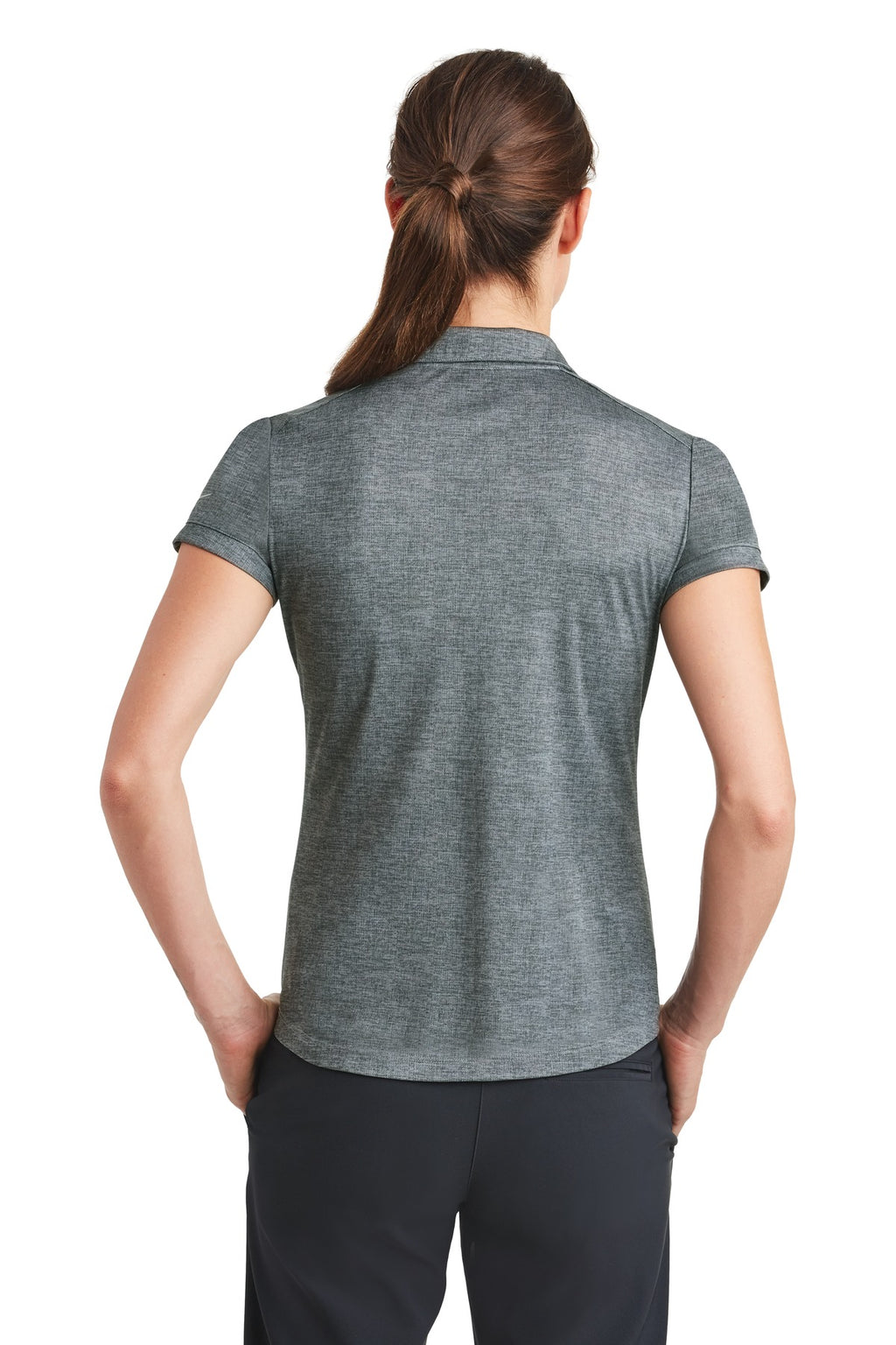 DISCONTINUED Nike Women's Dri-FIT Crosshatch Polo. 838961 - Cool Grey/ Anthracite - back