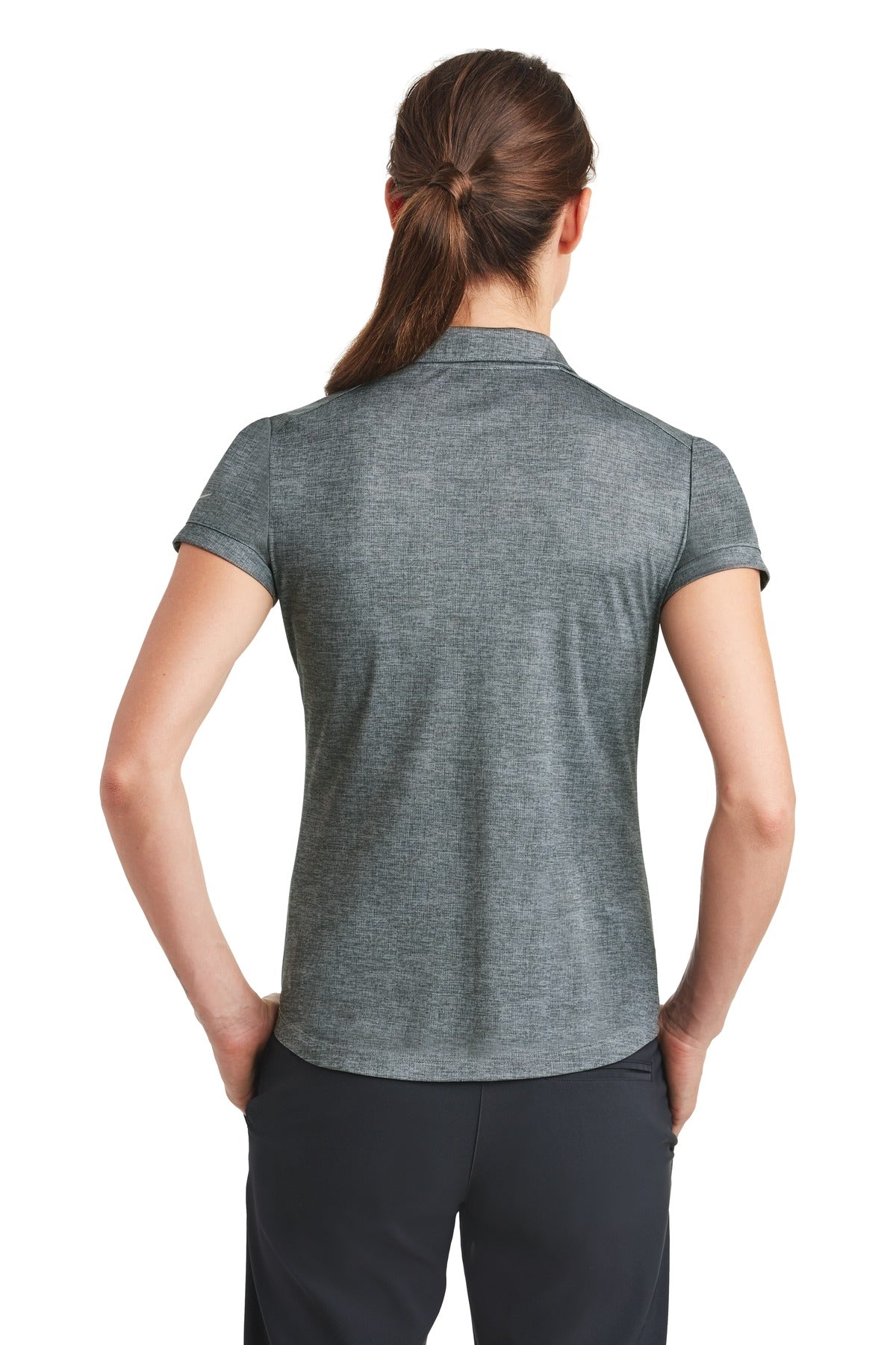 DISCONTINUED Nike Women's Dri-FIT Crosshatch Polo. 838961 - Cool Grey/ Anthracite - back