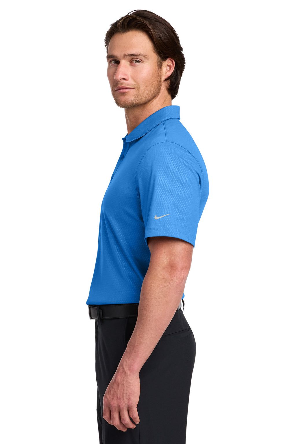 Nike Dri-FIT Embossed Tri-Blade Polo. 838964 - Brisk Blue - side