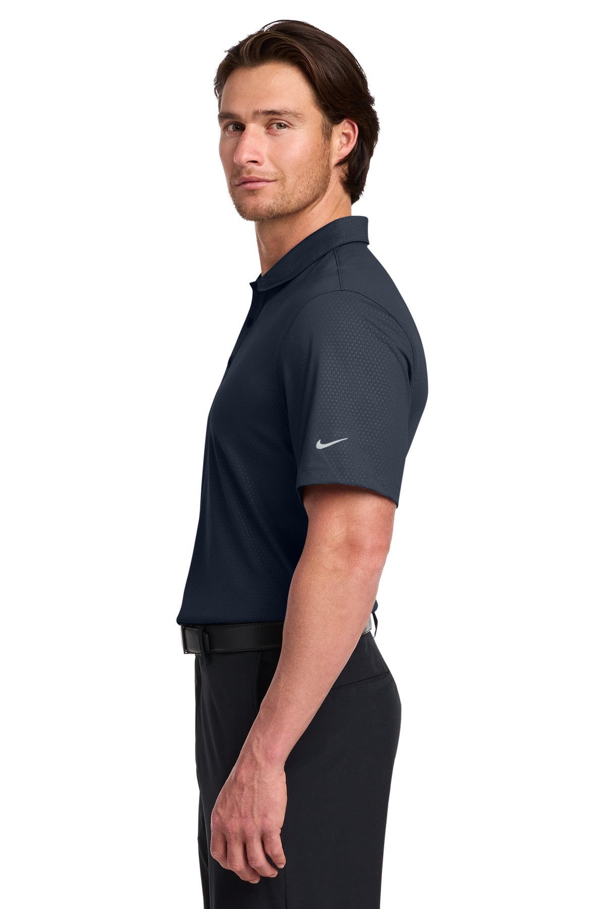 Nike Dri-FIT Embossed Tri-Blade Polo. 838964 - Marine - side