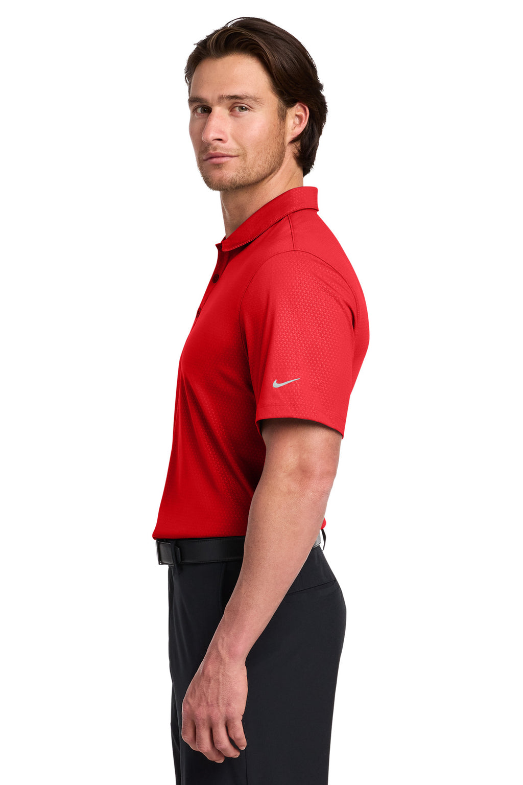 Nike Dri-FIT Embossed Tri-Blade Polo. 838964 - University Red - side