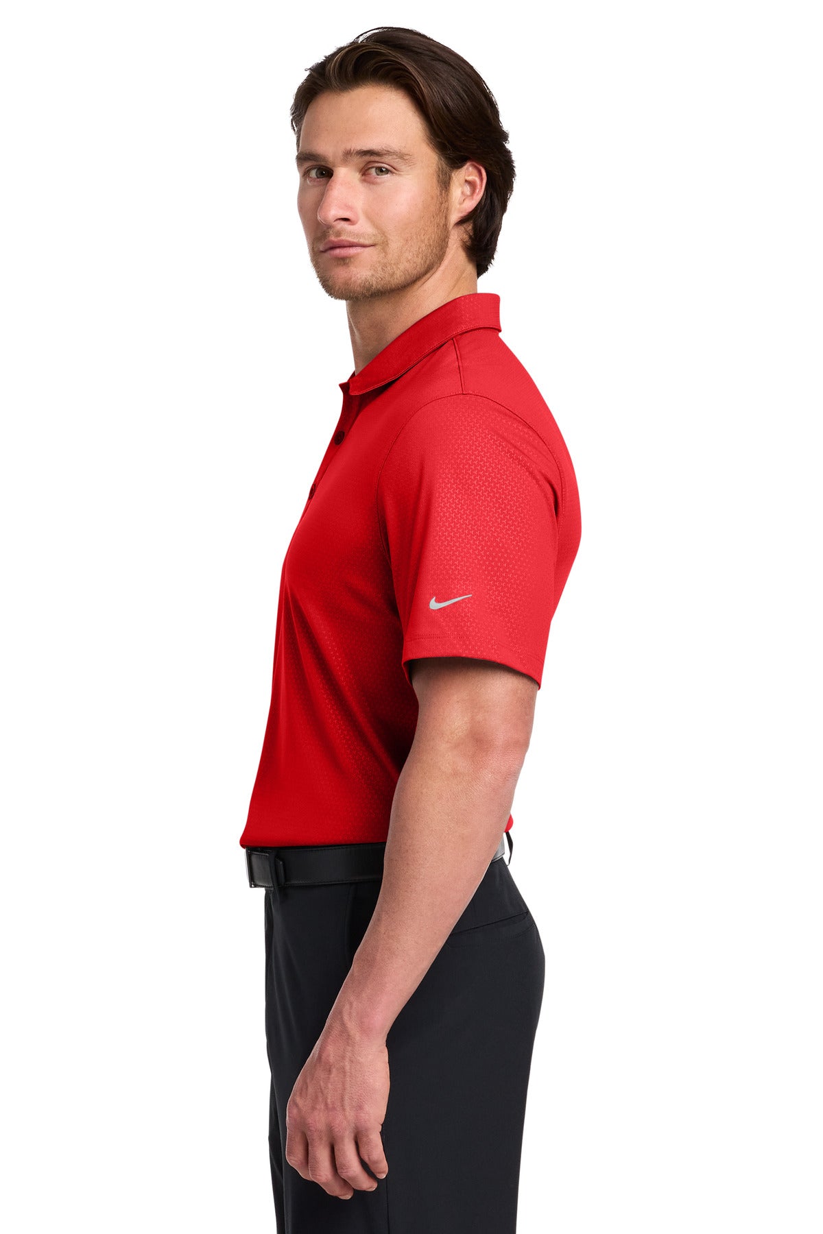 Nike Dri-FIT Embossed Tri-Blade Polo. 838964 - University Red - side