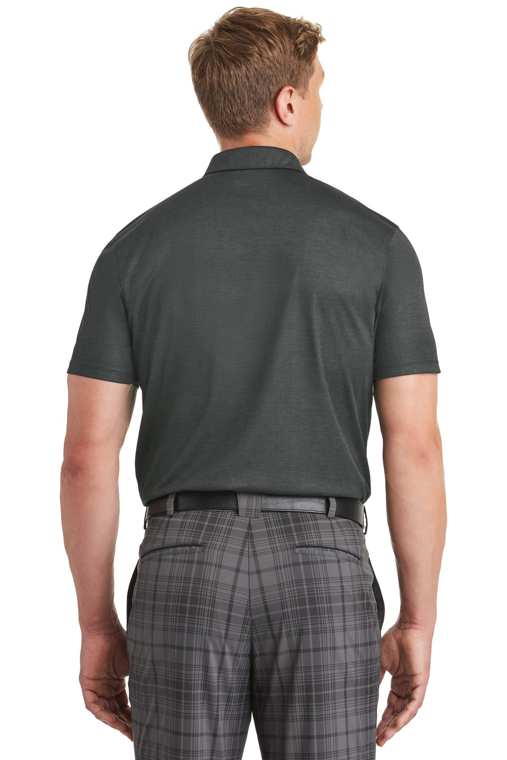 DISCONTINUED Nike Dri-FIT Crosshatch Polo. 838965 - Anthracite/ Black - back