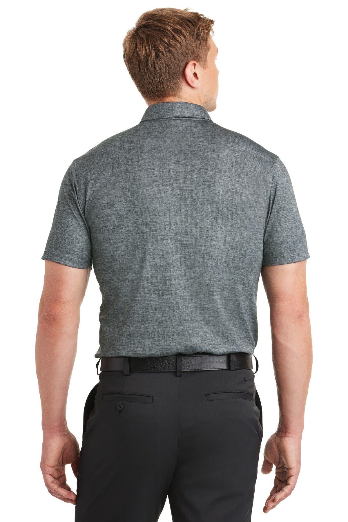 DISCONTINUED Nike Dri-FIT Crosshatch Polo. 838965 - Cool Grey/ Anthracite - back