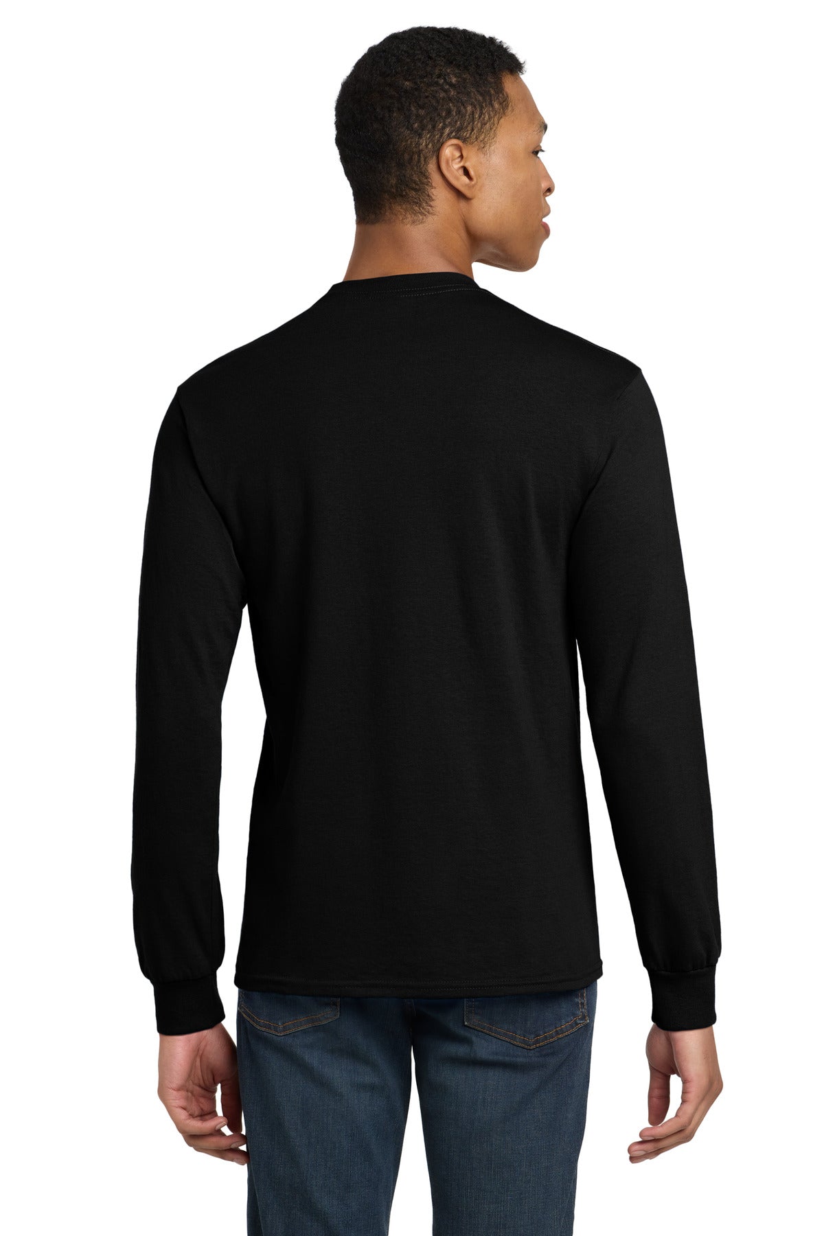 Gildan - DryBlend 50 Cotton/50 Poly Long Sleeve T-Shirt. 8400 - Black - back
