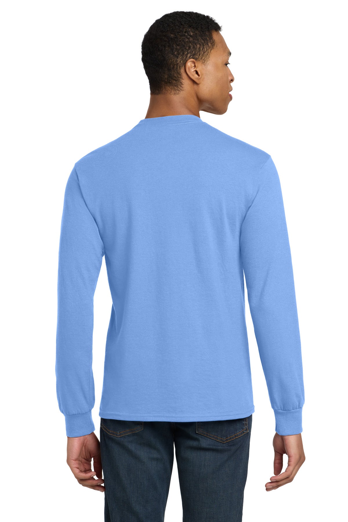 Gildan - DryBlend 50 Cotton/50 Poly Long Sleeve T-Shirt. 8400 - Carolina Blue - back