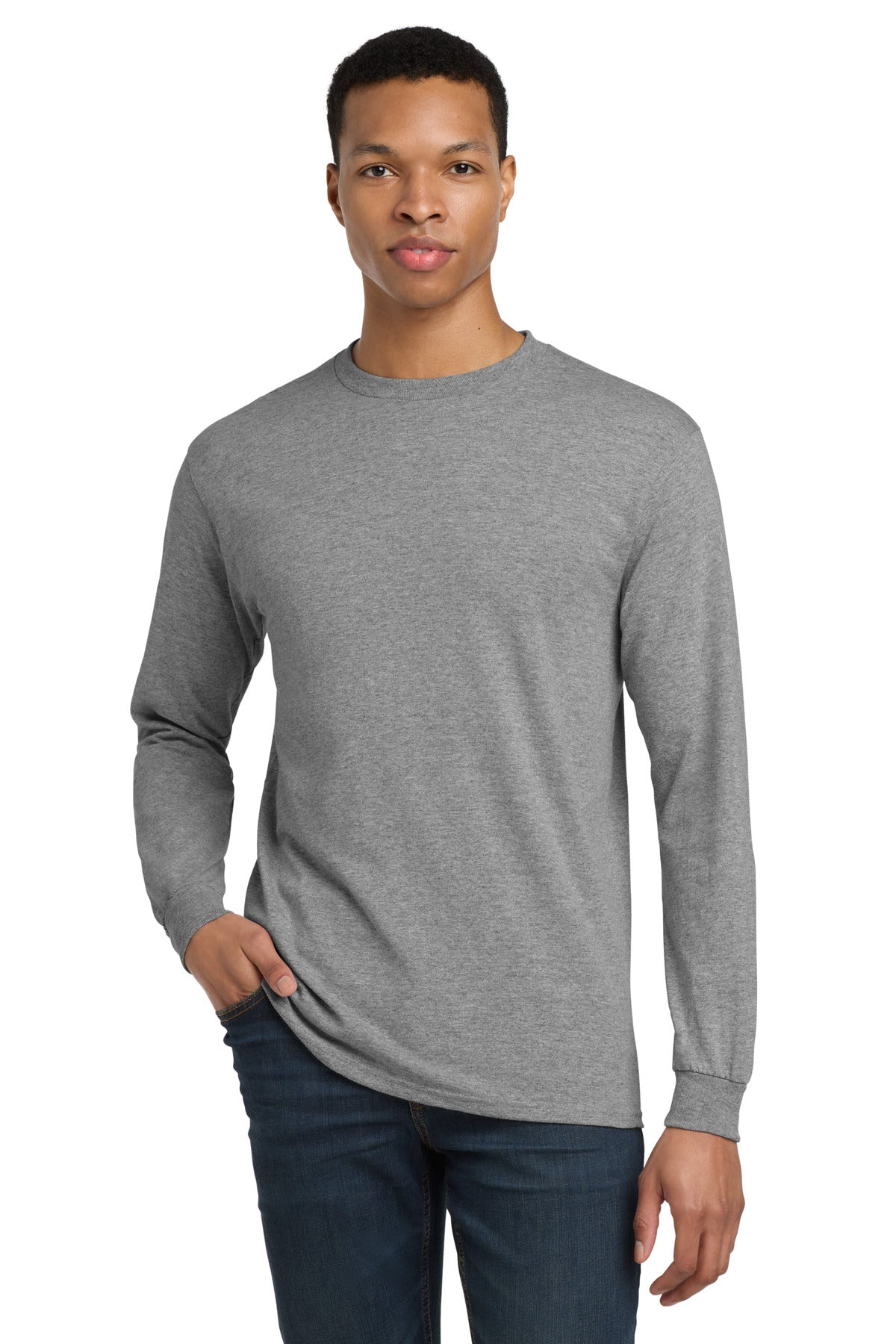 Gildan - DryBlend 50 Cotton/50 Poly Long Sleeve T-Shirt. 8400 - Graphite Heather - front