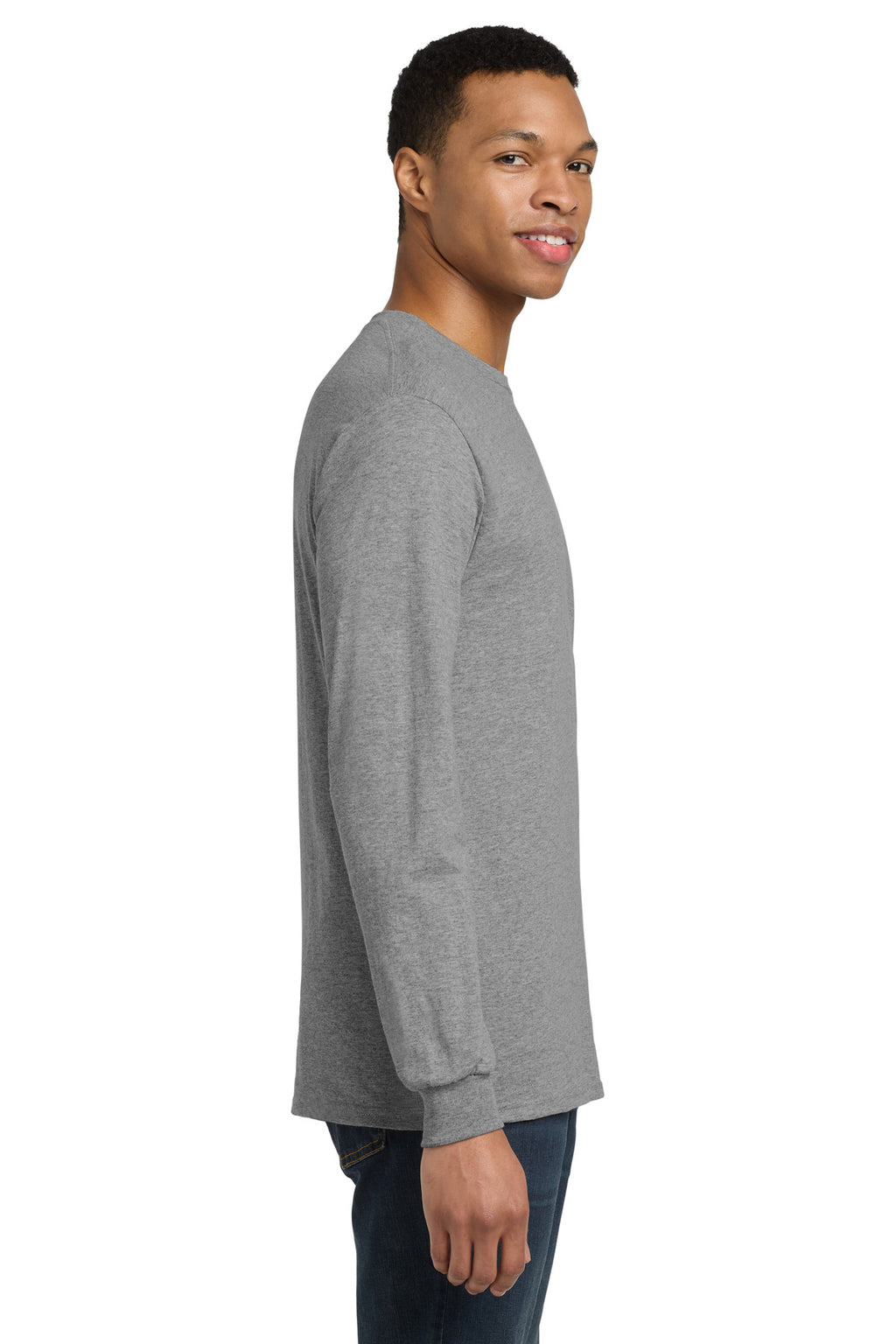 Gildan - DryBlend 50 Cotton/50 Poly Long Sleeve T-Shirt. 8400 - Graphite Heather - side