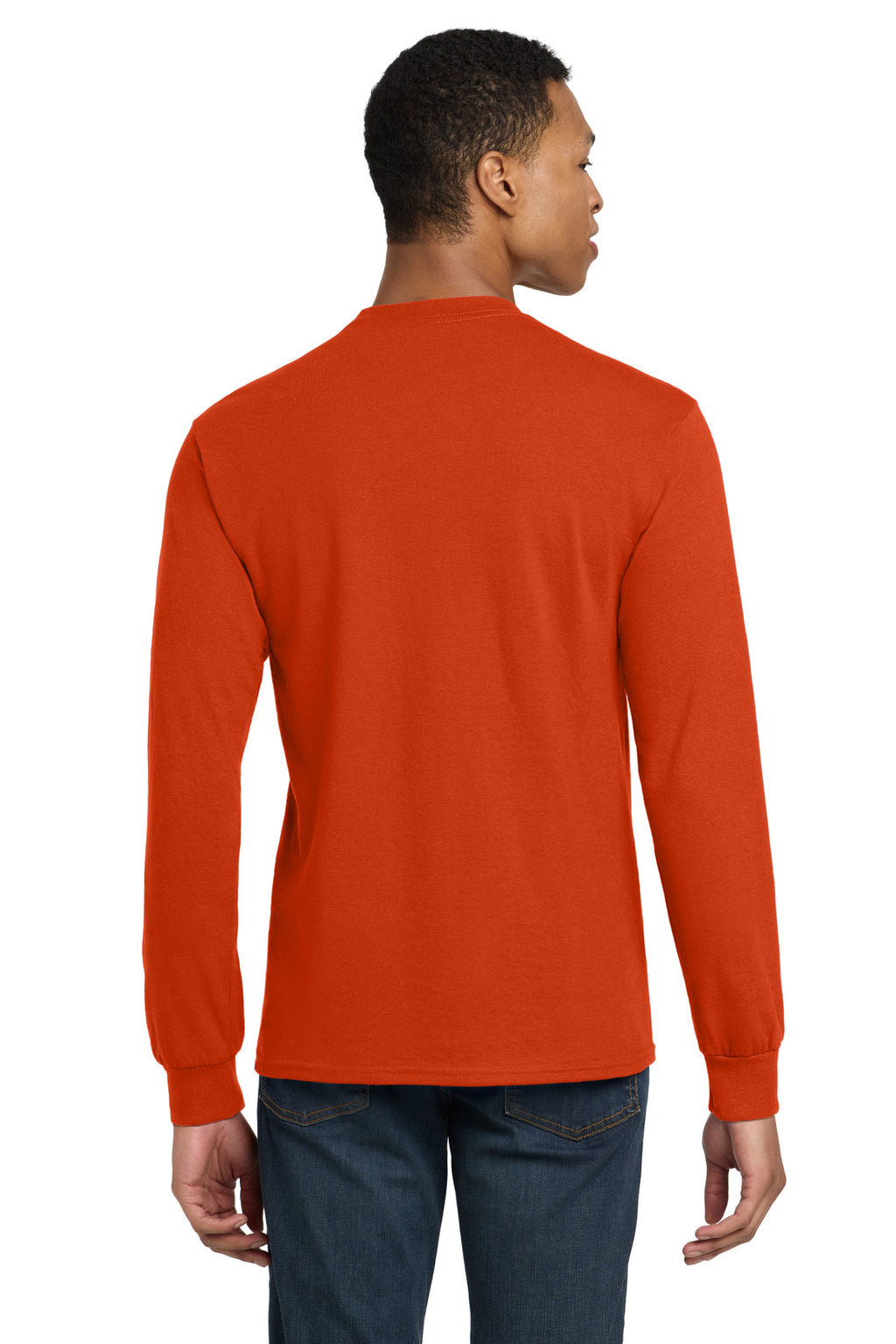 Gildan - DryBlend 50 Cotton/50 Poly Long Sleeve T-Shirt. 8400 - Orange - back