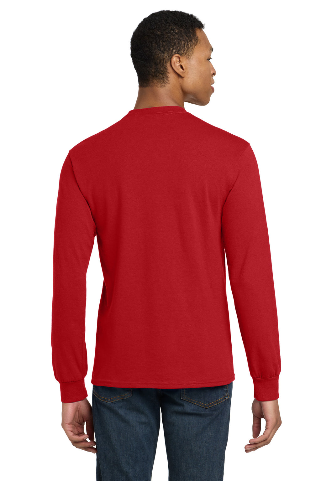 Gildan - DryBlend 50 Cotton/50 Poly Long Sleeve T-Shirt. 8400 - Red - back