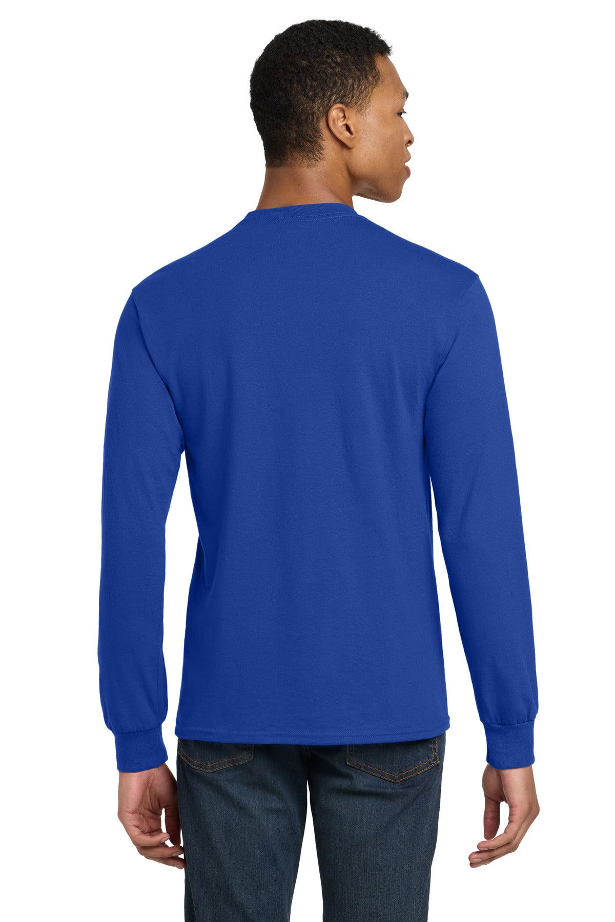 Gildan - DryBlend 50 Cotton/50 Poly Long Sleeve T-Shirt. 8400 - Royal - back