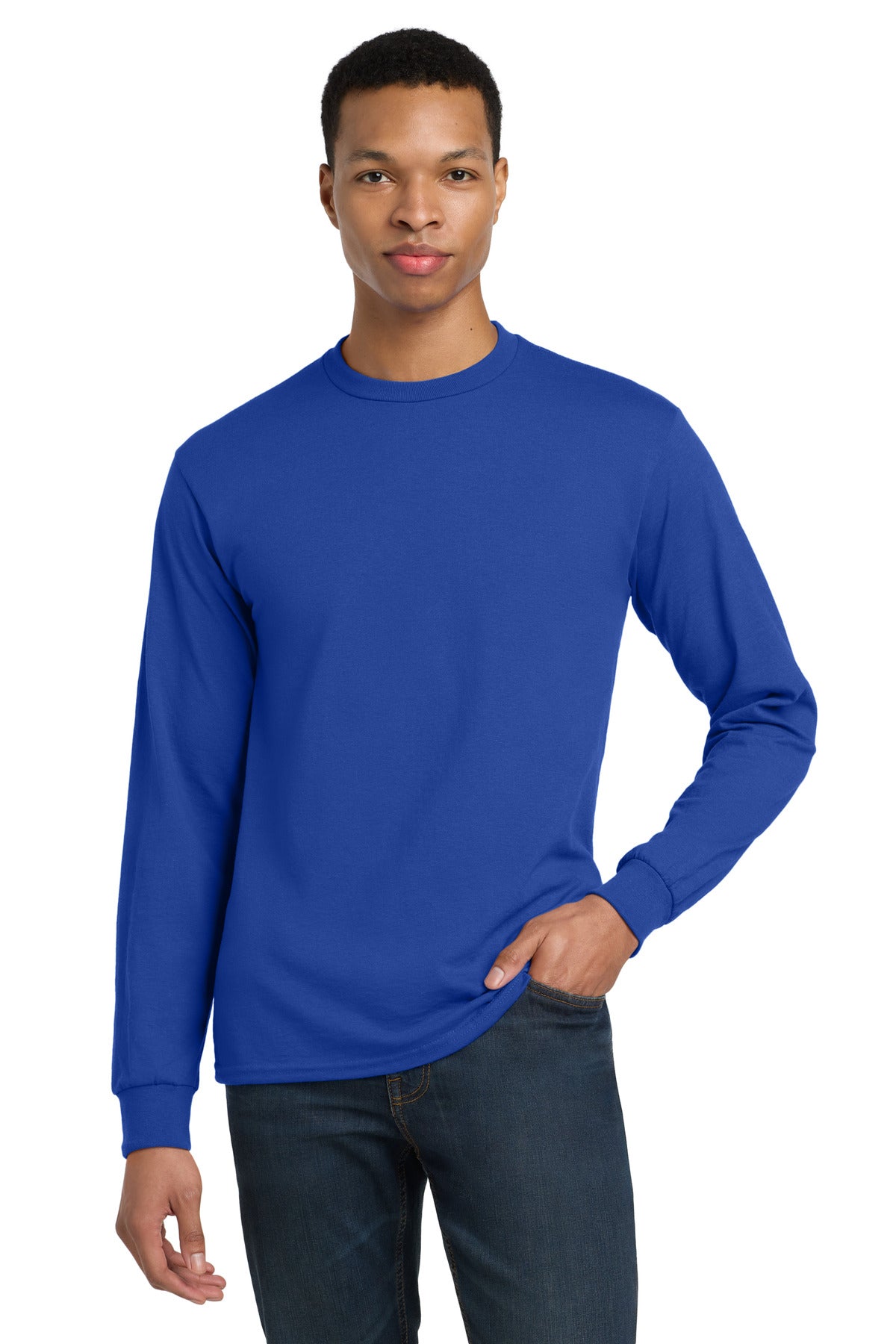 Gildan - DryBlend 50 Cotton/50 Poly Long Sleeve T-Shirt. 8400 - Royal - front