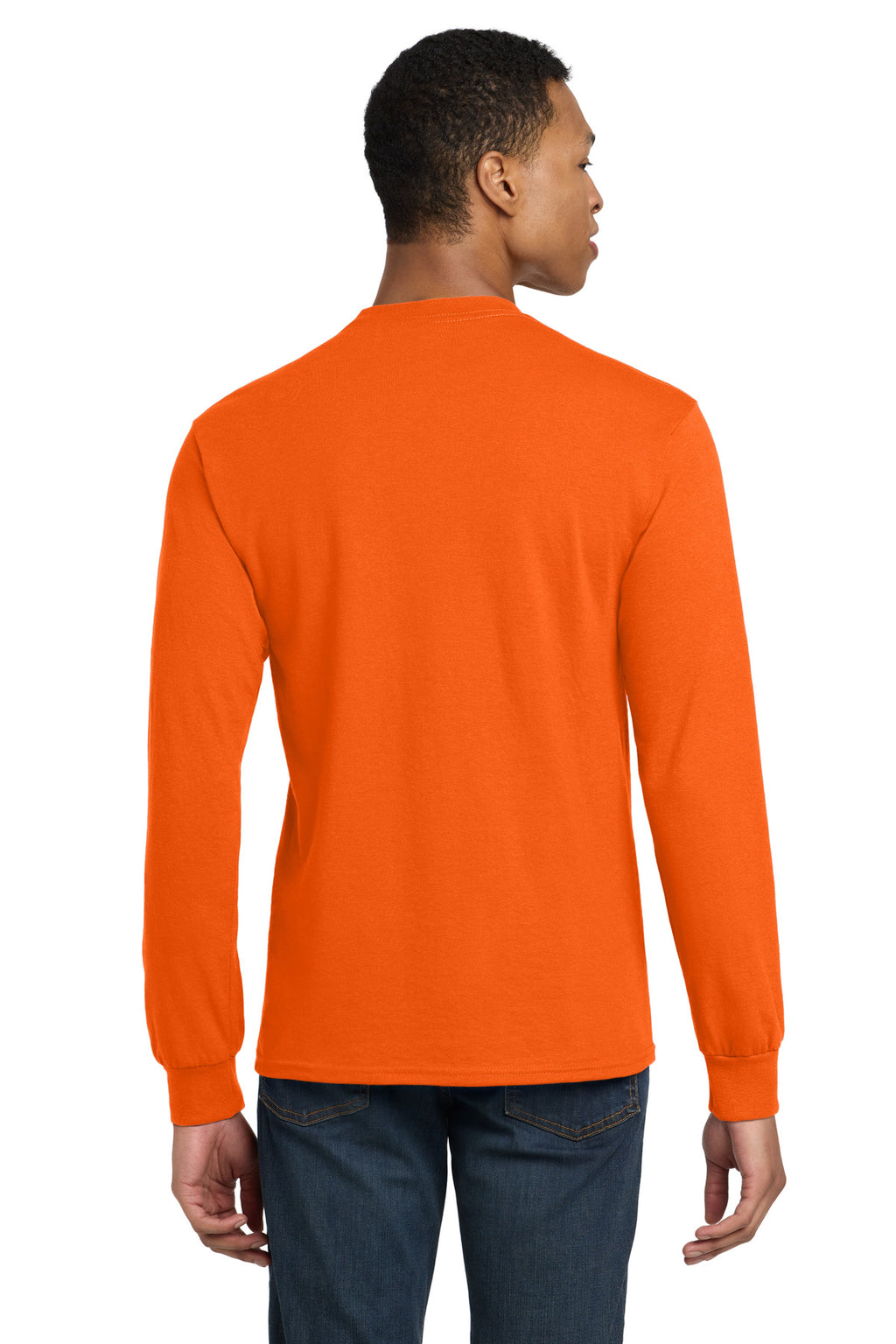 Gildan - DryBlend 50 Cotton/50 Poly Long Sleeve T-Shirt. 8400 - S. Orange - back