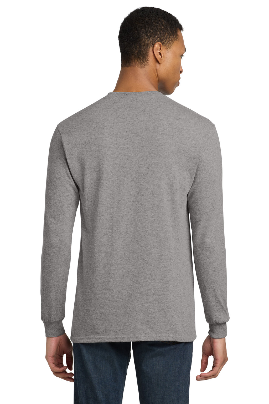 Gildan - DryBlend 50 Cotton/50 Poly Long Sleeve T-Shirt. 8400 - Sport Grey - back