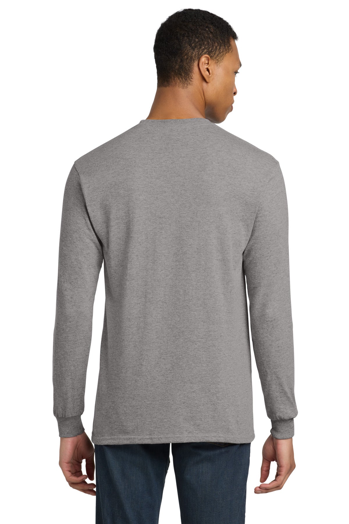 Gildan - DryBlend 50 Cotton/50 Poly Long Sleeve T-Shirt. 8400 - Sport Grey - back