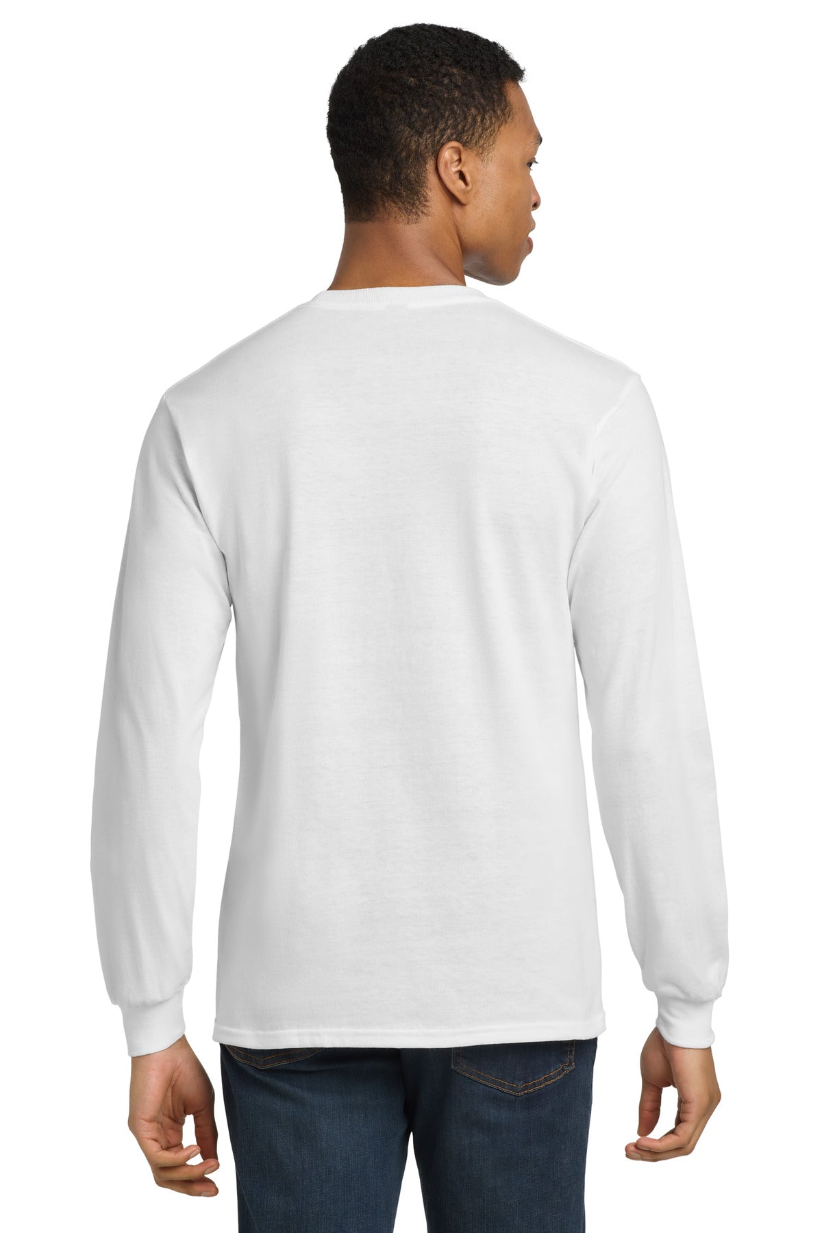 Gildan - DryBlend 50 Cotton/50 Poly Long Sleeve T-Shirt. 8400 - White - back