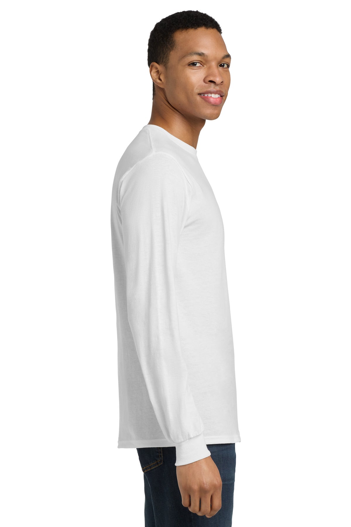 Gildan - DryBlend 50 Cotton/50 Poly Long Sleeve T-Shirt. 8400 - White - side