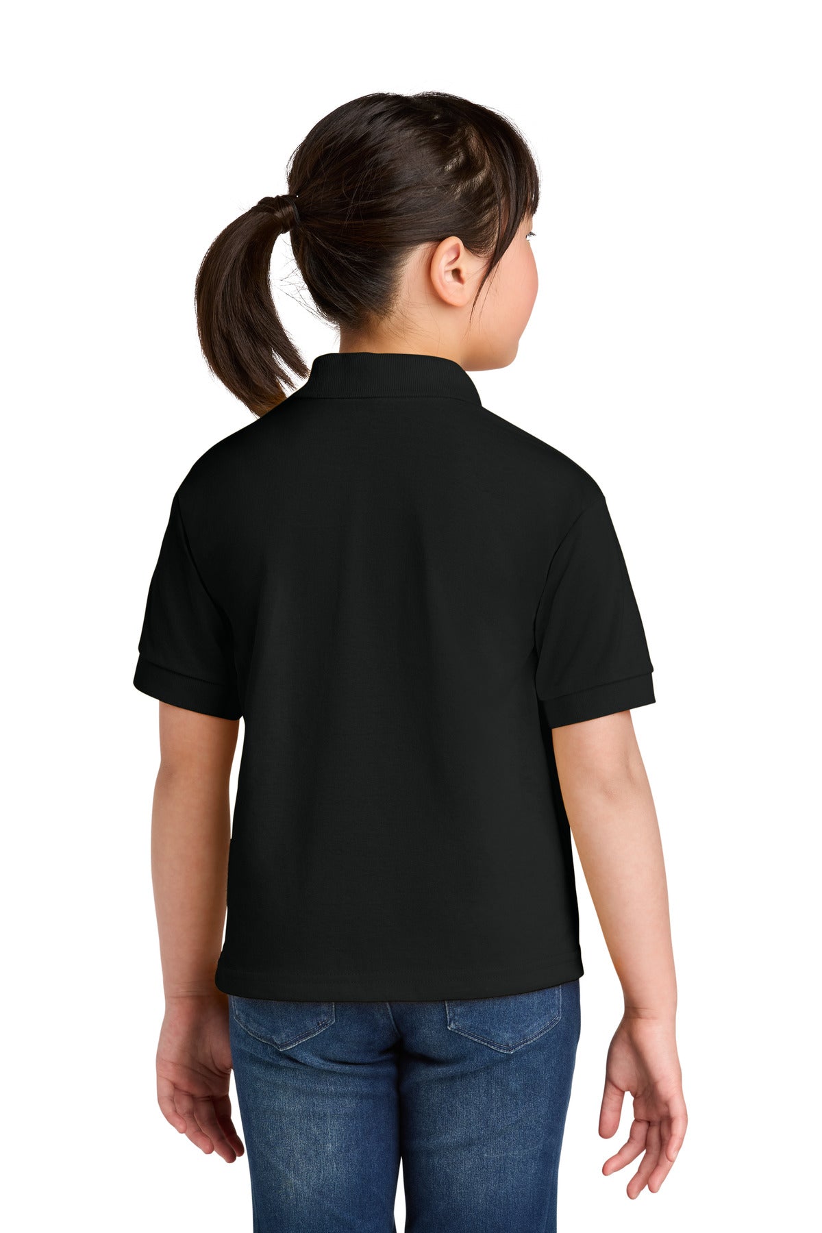 Gildan Youth DryBlend 6-Ounce Jersey Knit Sport Shirt. 8800B - Black - back